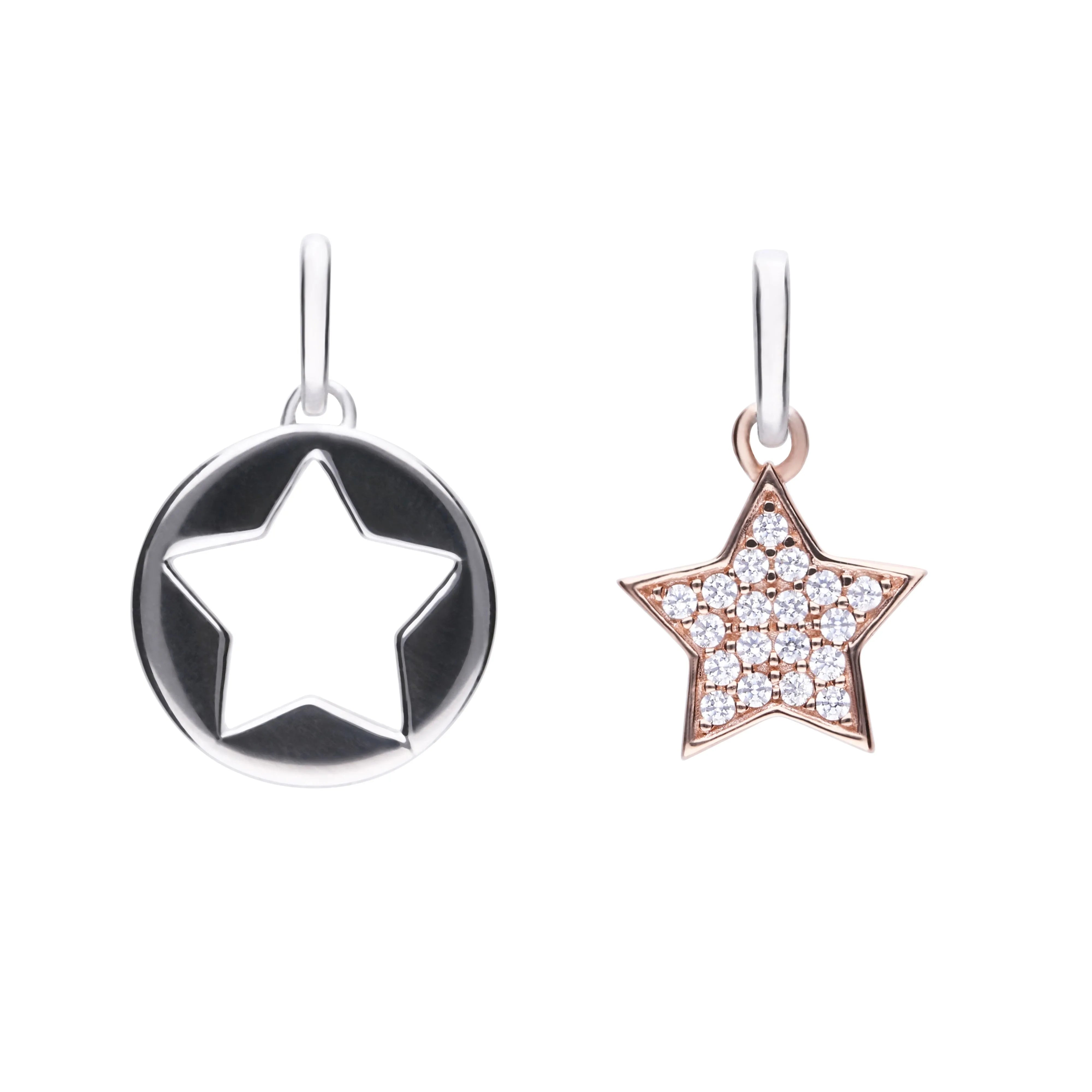Zweiteiliger Stern-Anhänger Roségold & Silber 925