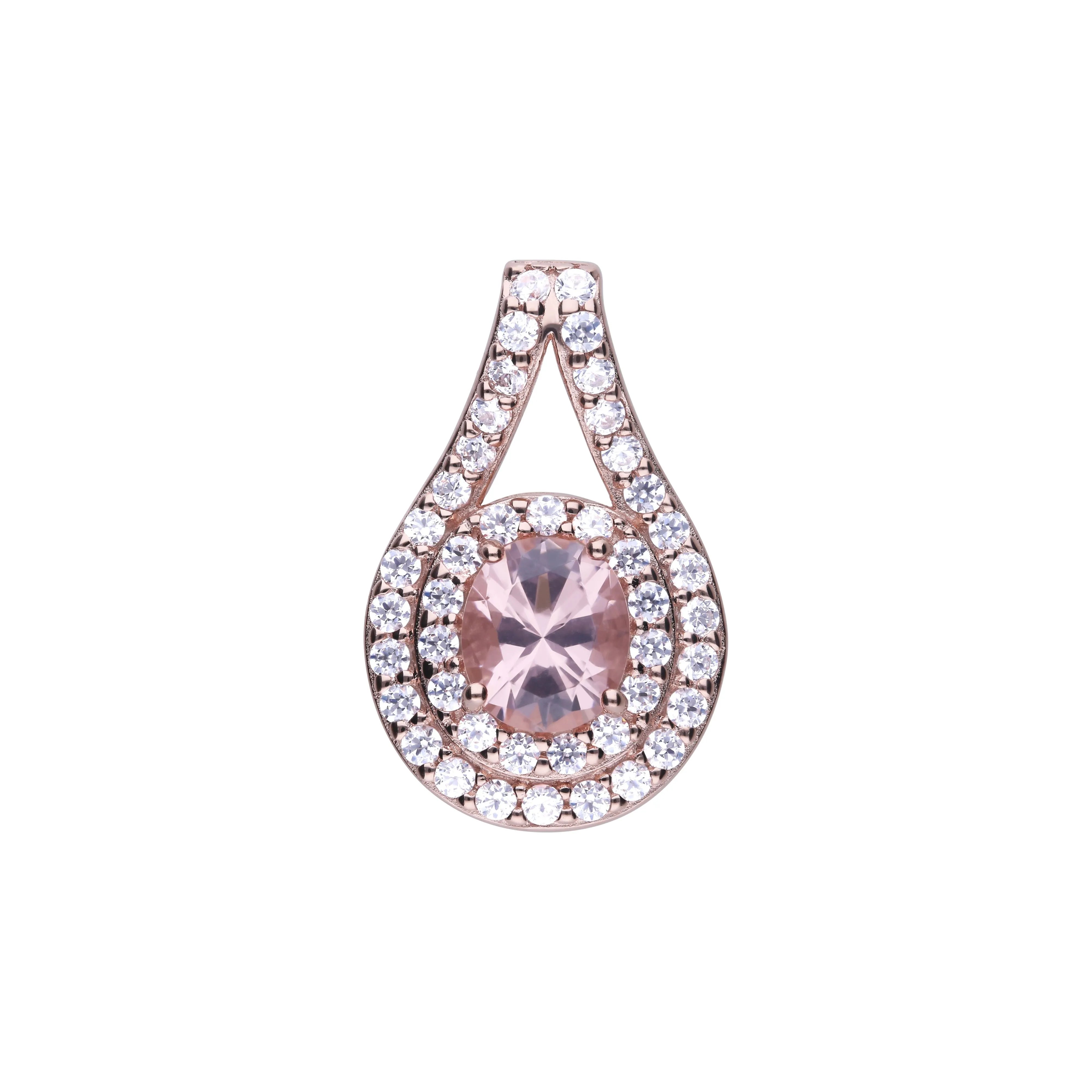 Anhänger roségold mit morganit Zirkonia und Pavé-Besatz