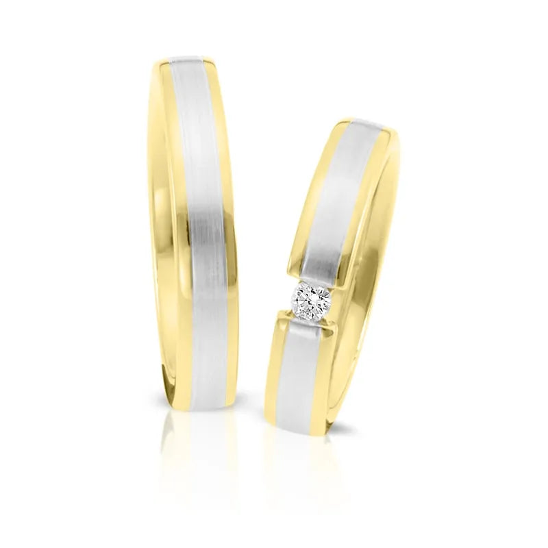 Trauringe Weißgold & Gelbgold