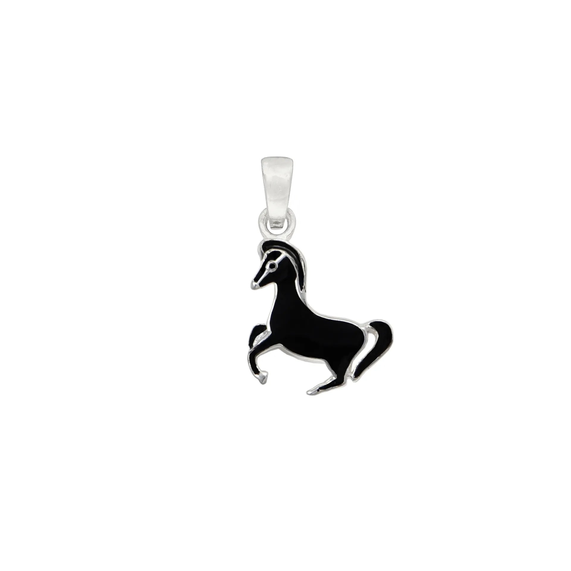 Anhänger Pferd schwarz aus Silber 925