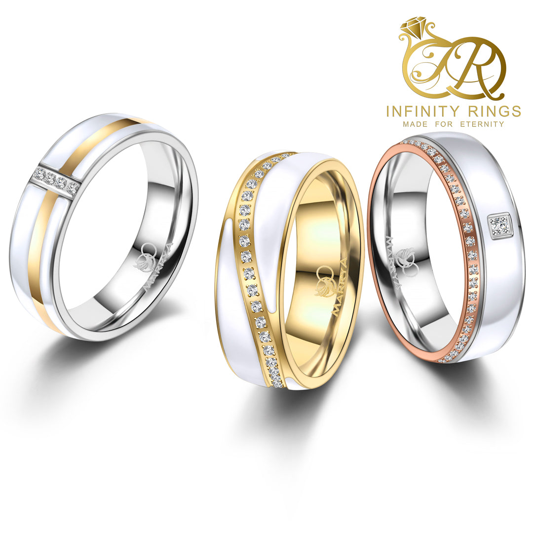 Partnerringe Edelstahl mit Roségold