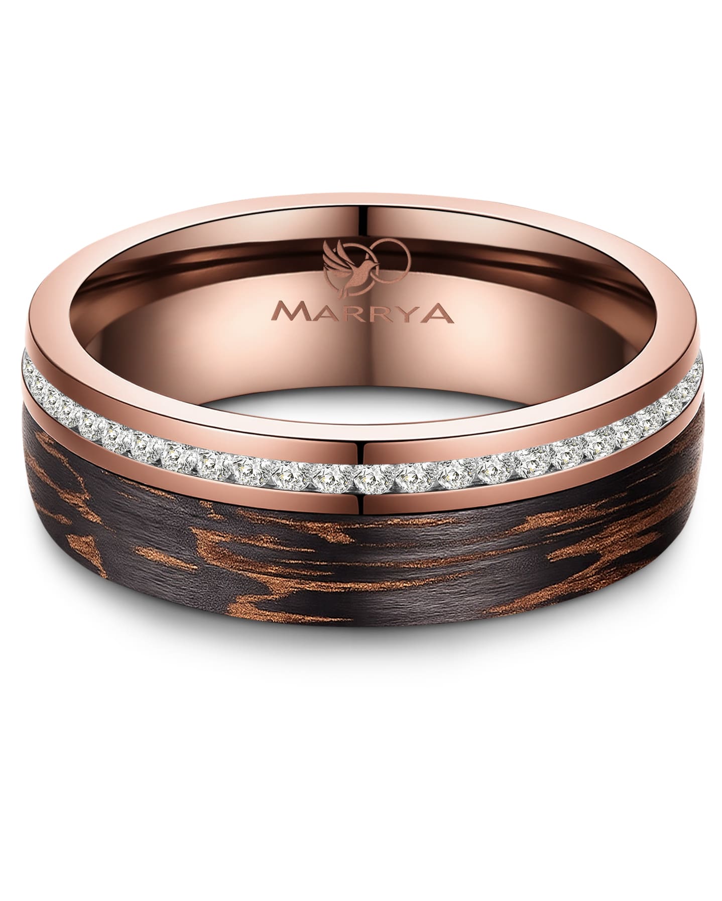 Partnerringe aus Edelstahl mit Carbon-Bronze-Partikel