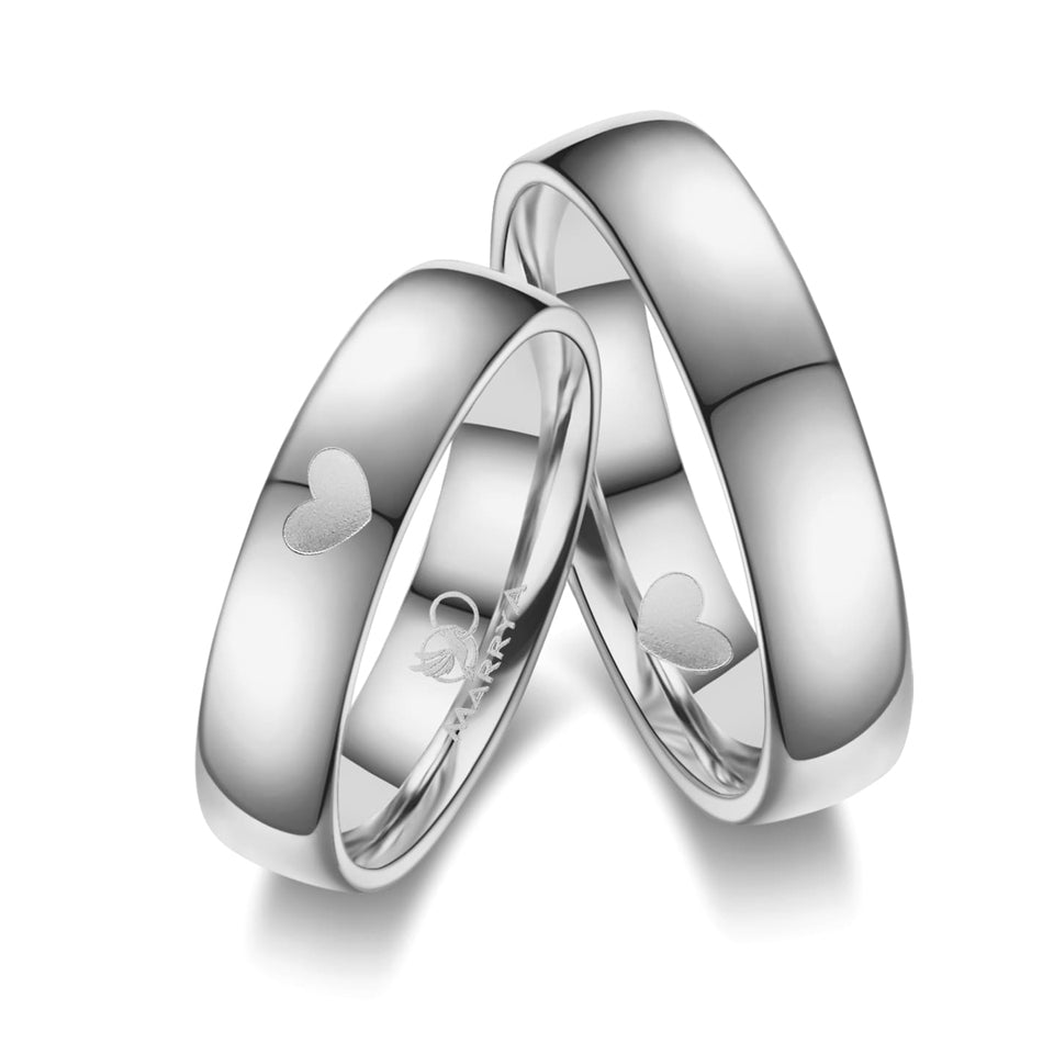 Partnerringe Edelstahl mit Damenring in 2 Tragevarianten