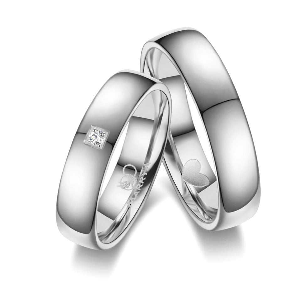 Partnerringe Edelstahl mit Damenring in 2 Tragevarianten