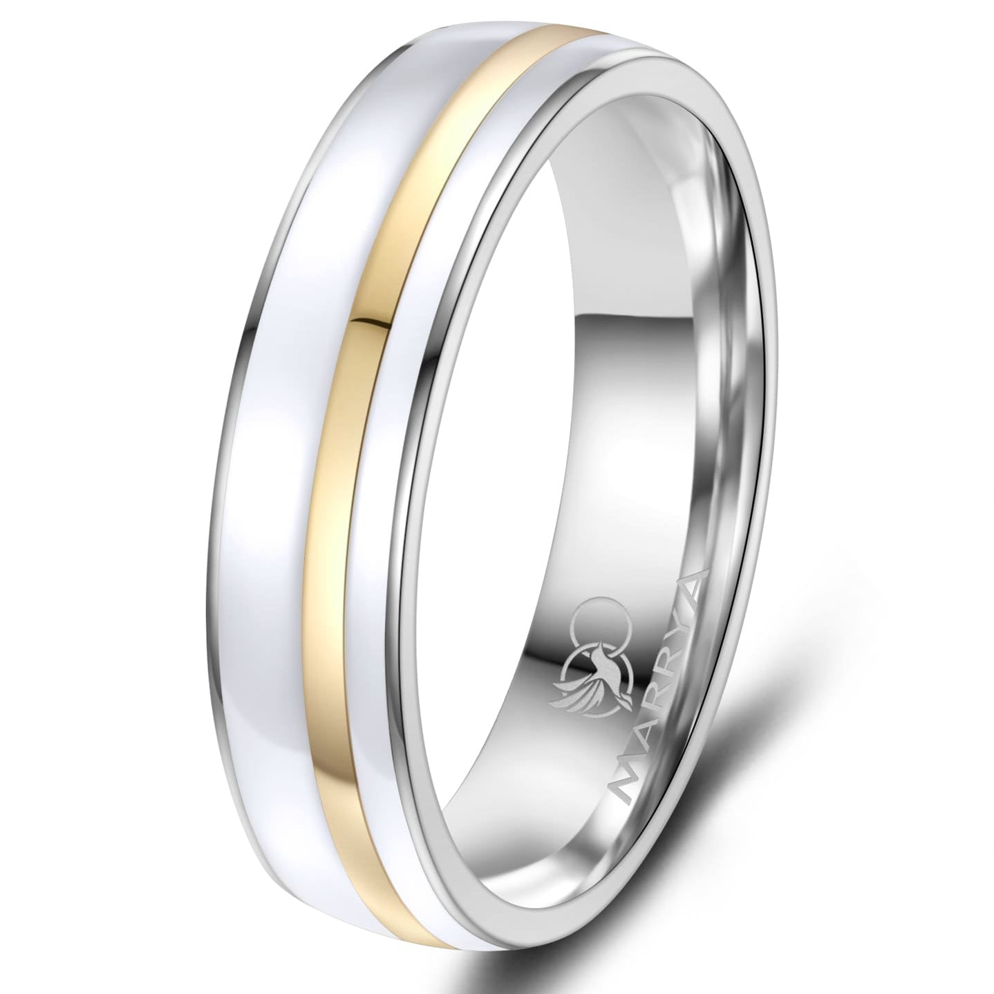 Partnerringe Edelstahl mit Gelbgold