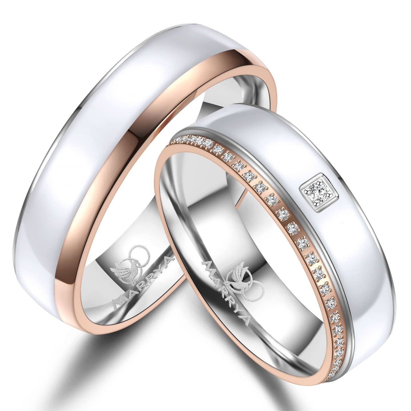Partnerringe Edelstahl mit Roségold