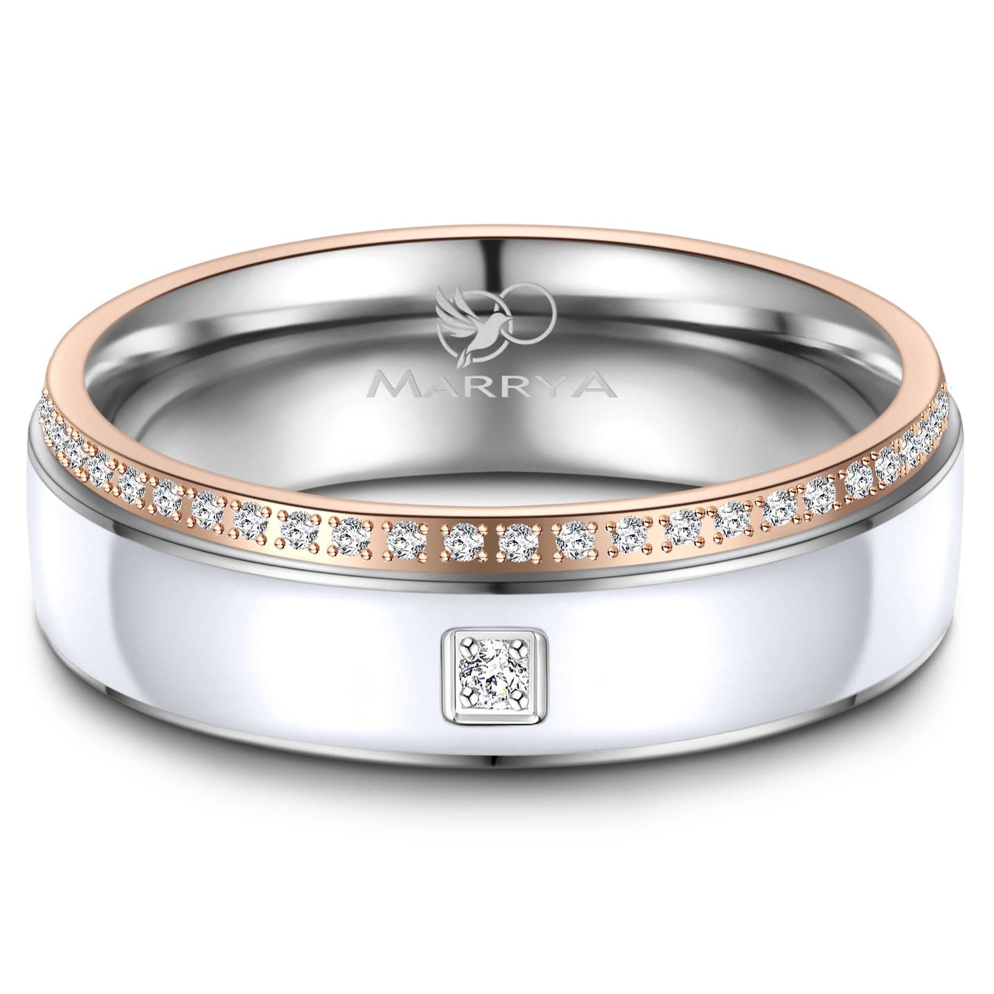 Partnerringe Edelstahl mit Roségold