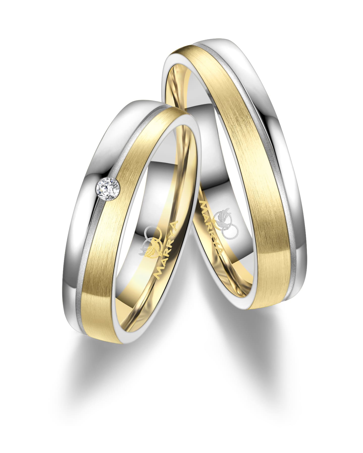 Partnerringe Weißgold & Gelbgold 333