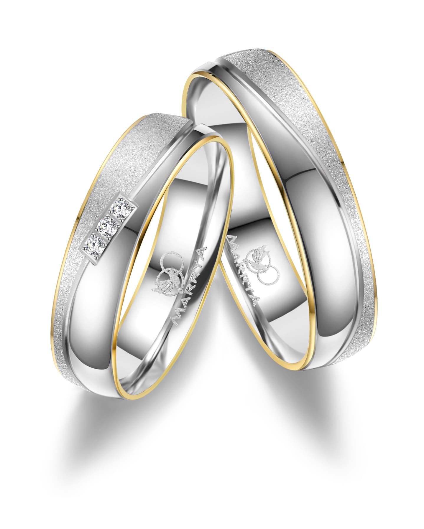 Partnerringe Weißgold & Gelbgold 333