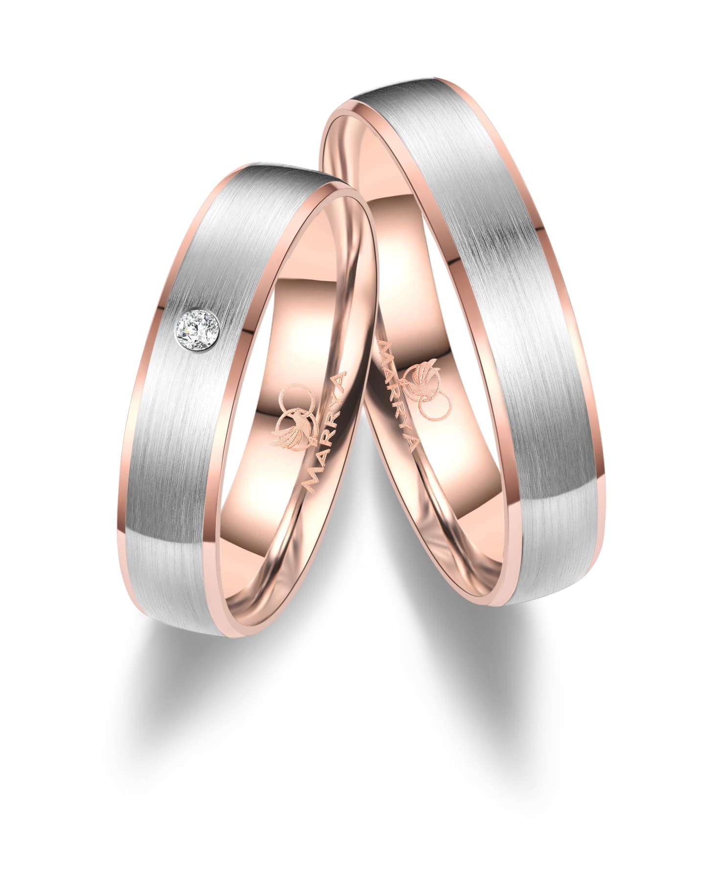 Partnerringe Weißgold & Rotgold 333
