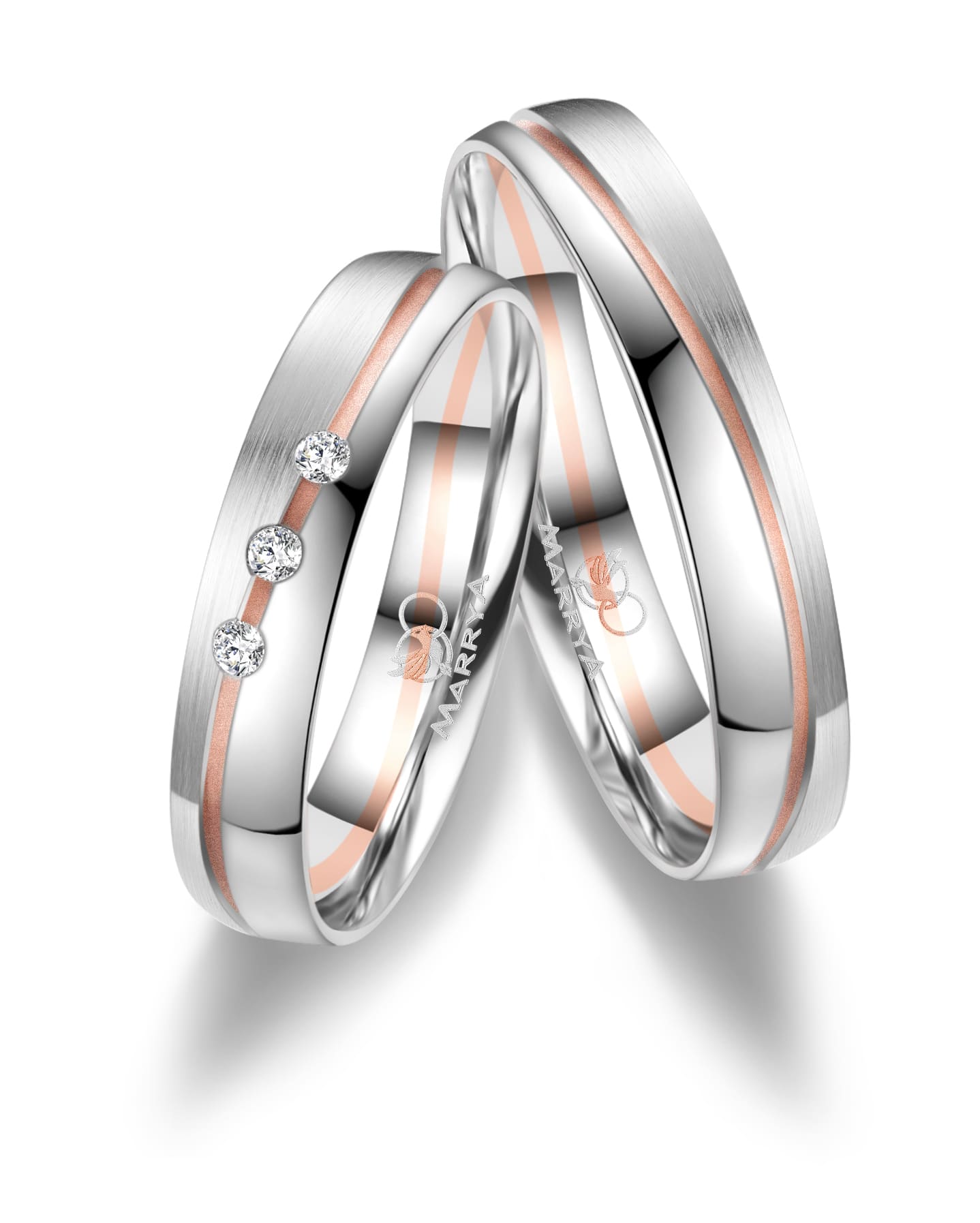 Partnerringe Weißgold & Rotgold 333