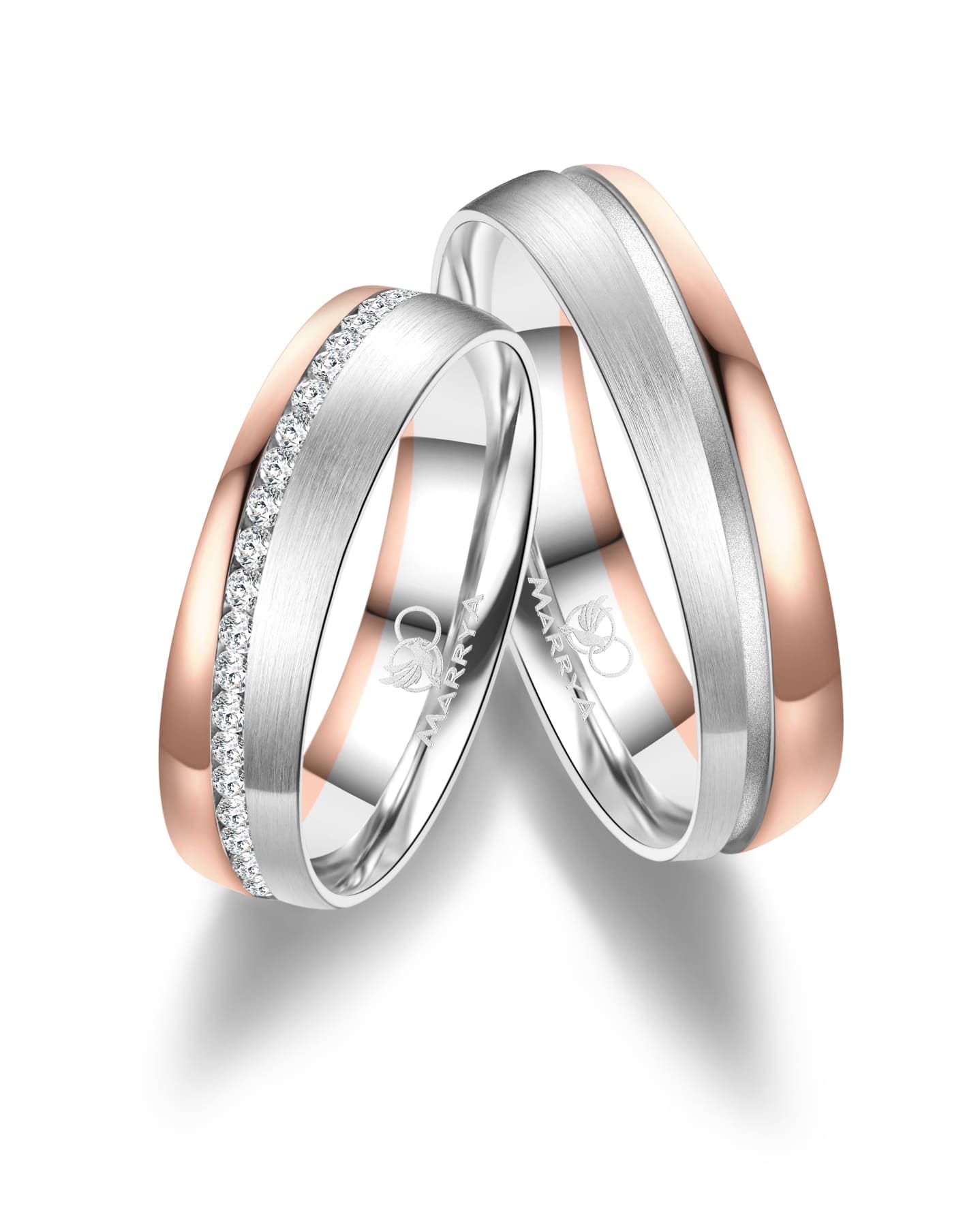 Partnerringe Weißgold & Roségold 333