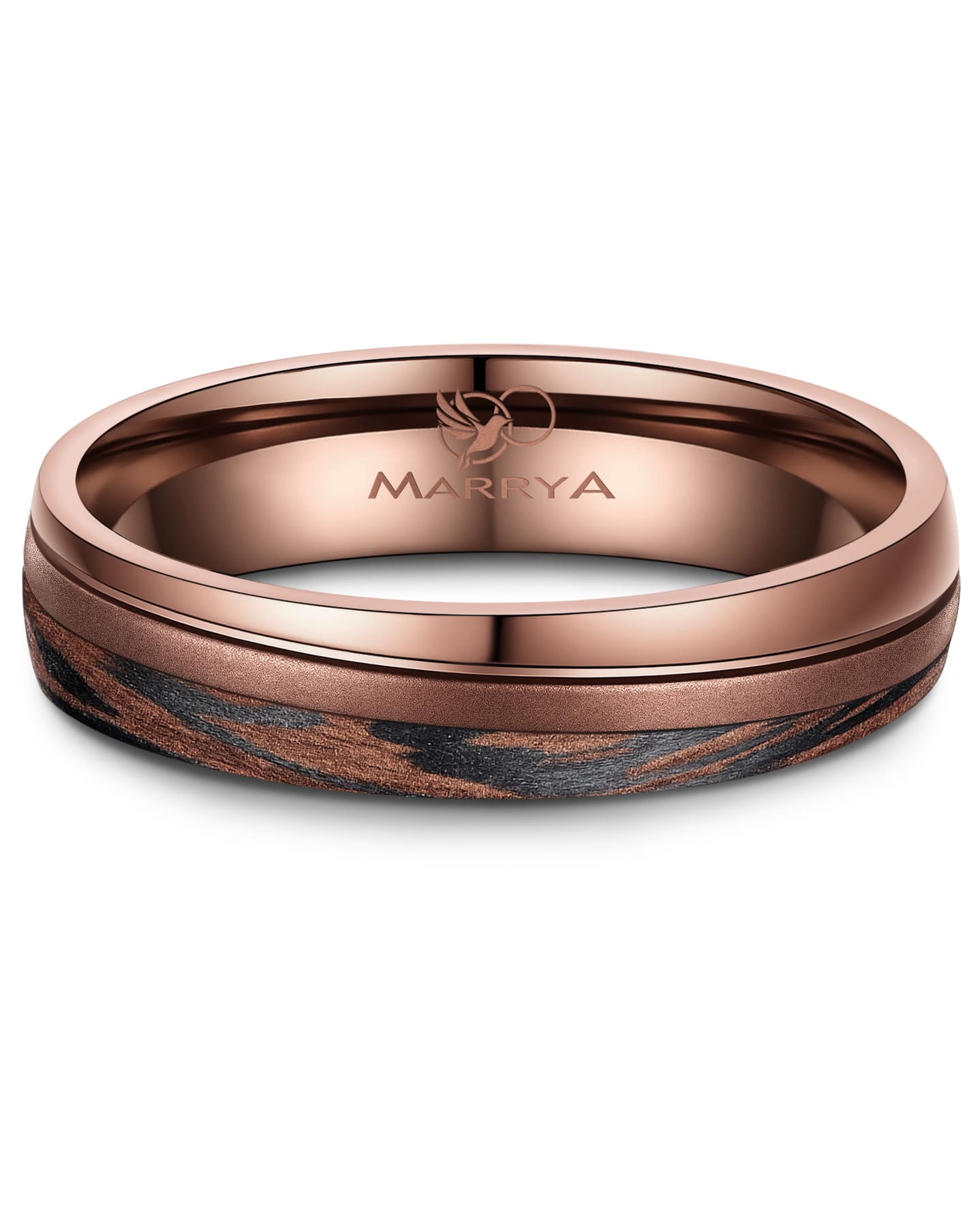 Partnerringe aus Edelstahl mit Carbon-Bronze-Partikel