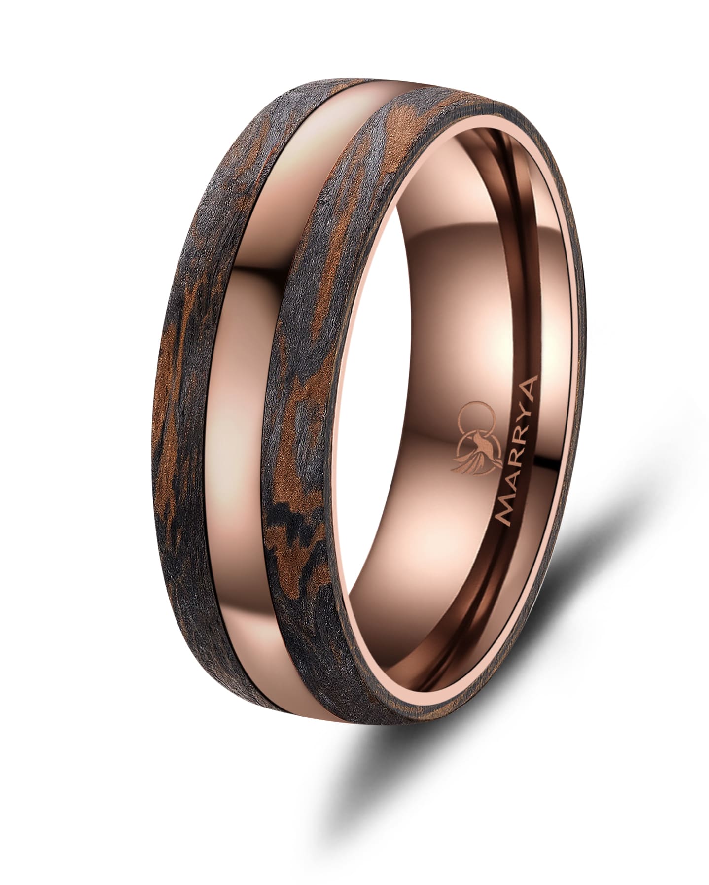Partnerringe aus Edelstahl mit Carbon-Bronze-Partikel