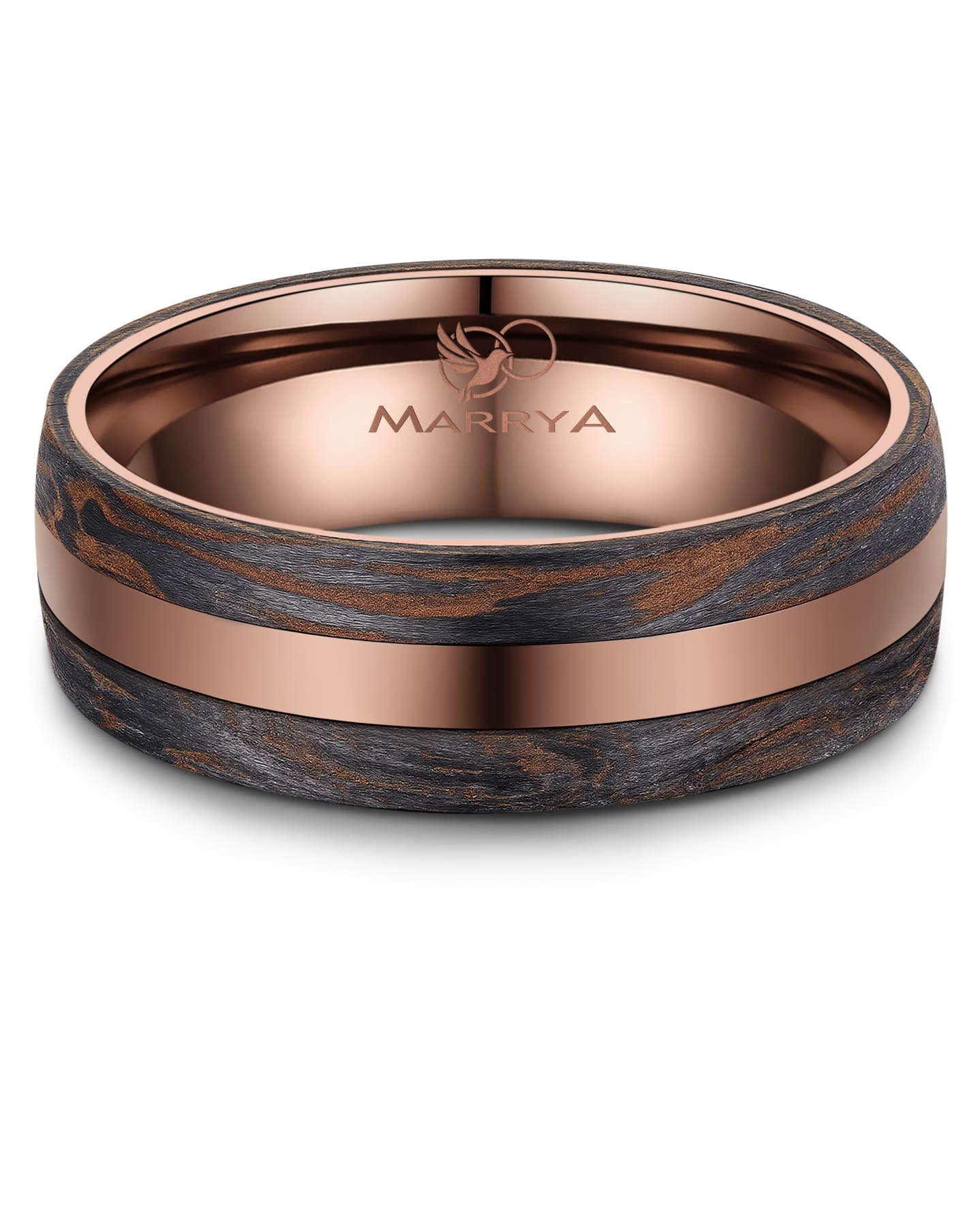 Partnerringe aus Edelstahl mit Carbon-Bronze-Partikel
