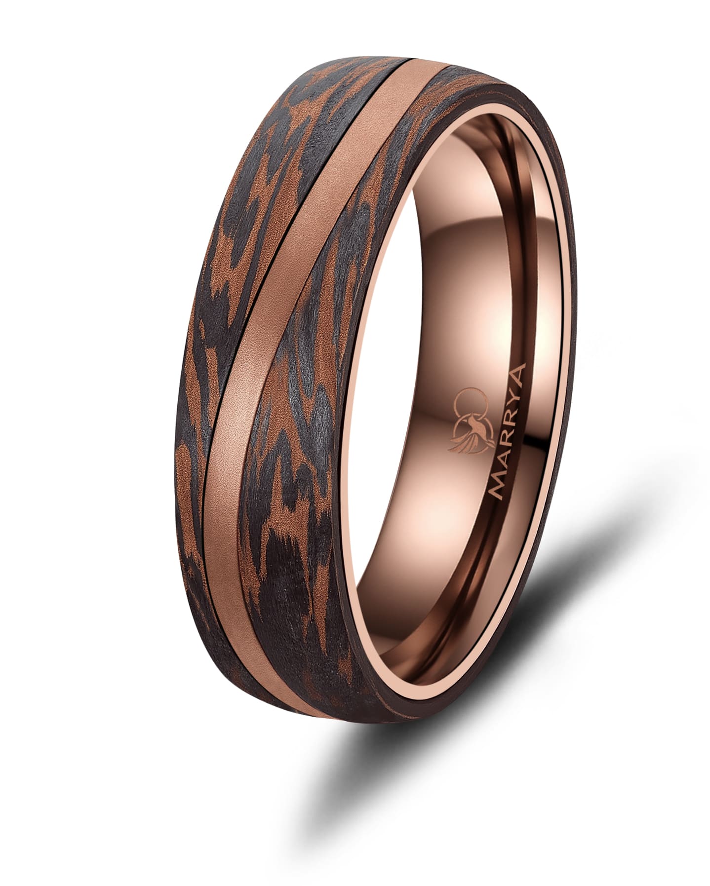 Partnerringe aus Edelstahl mit Carbon-Bronze-Partikel