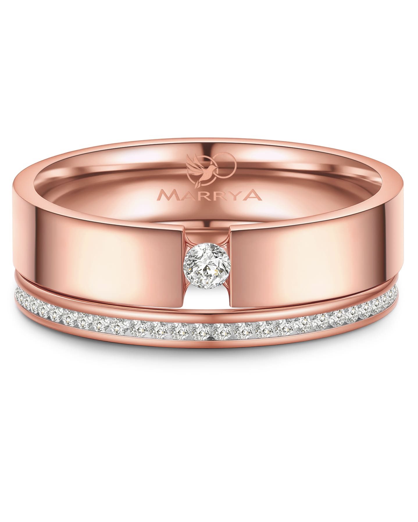 Partnerringe Edelstahl mit Roségold