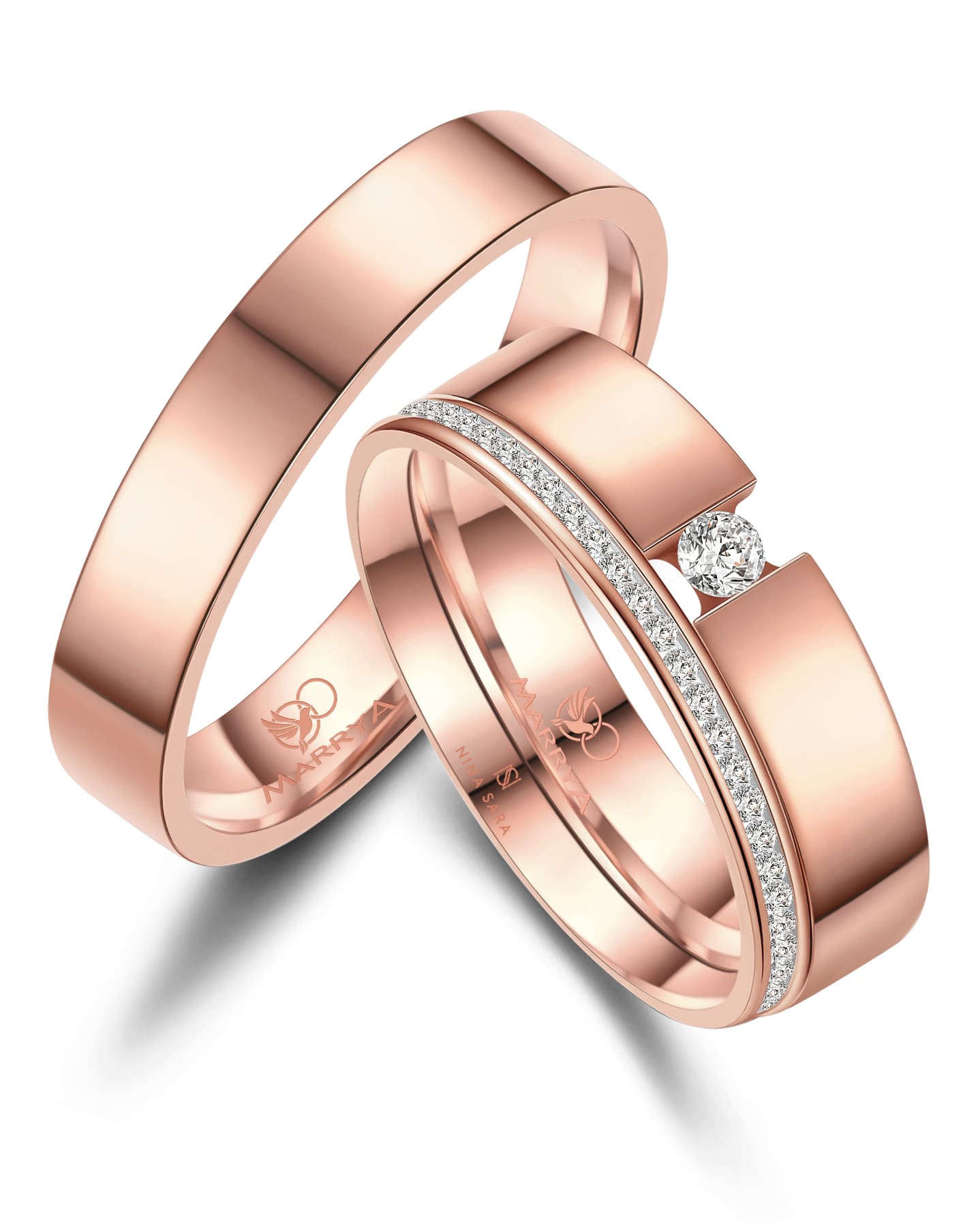 Partnerringe Edelstahl mit Roségold