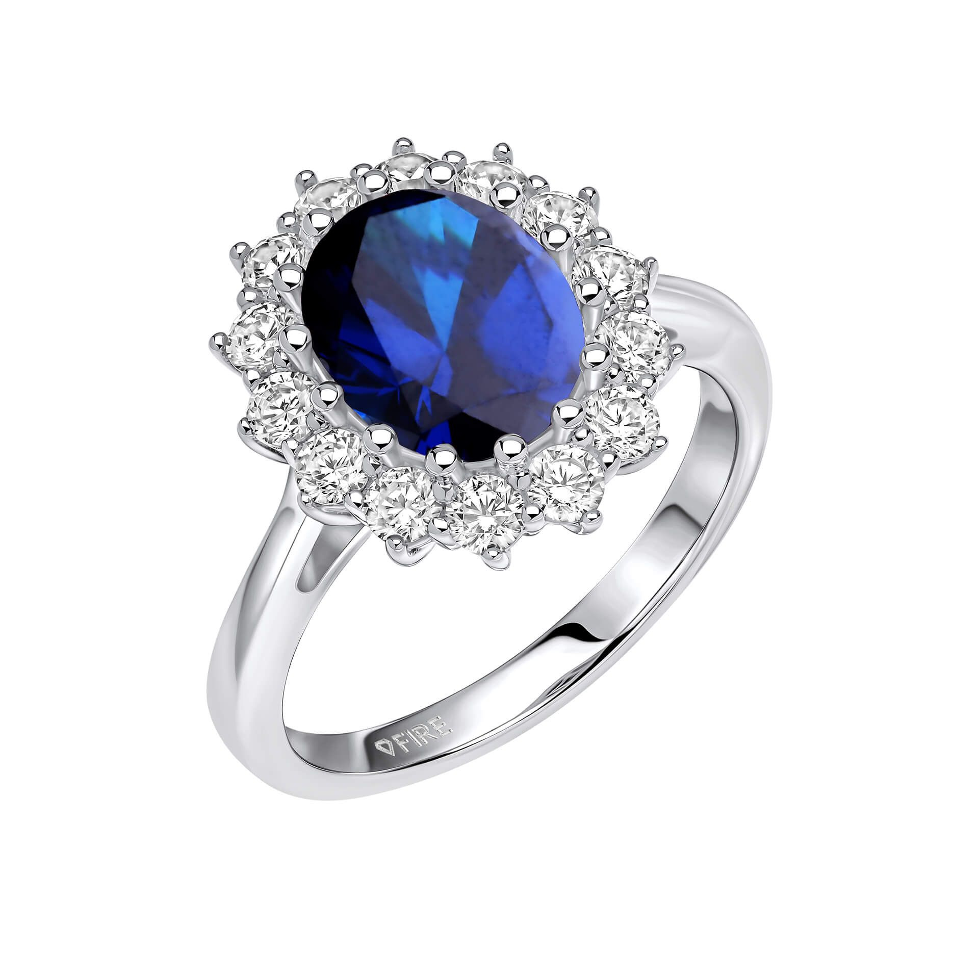 Ring silber 925 mit blauem Zirkonia
