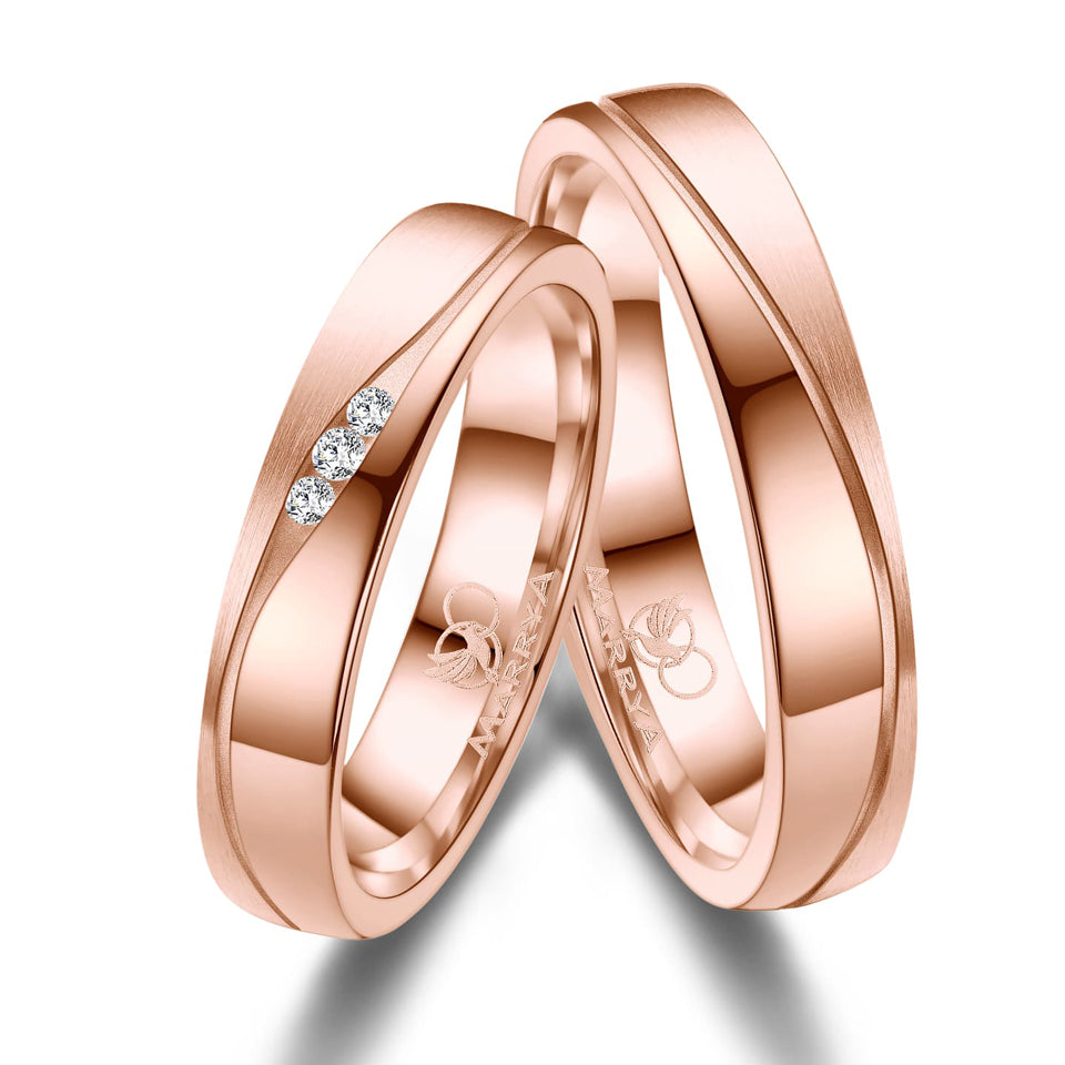 Partnerringe Titan mit Roségold