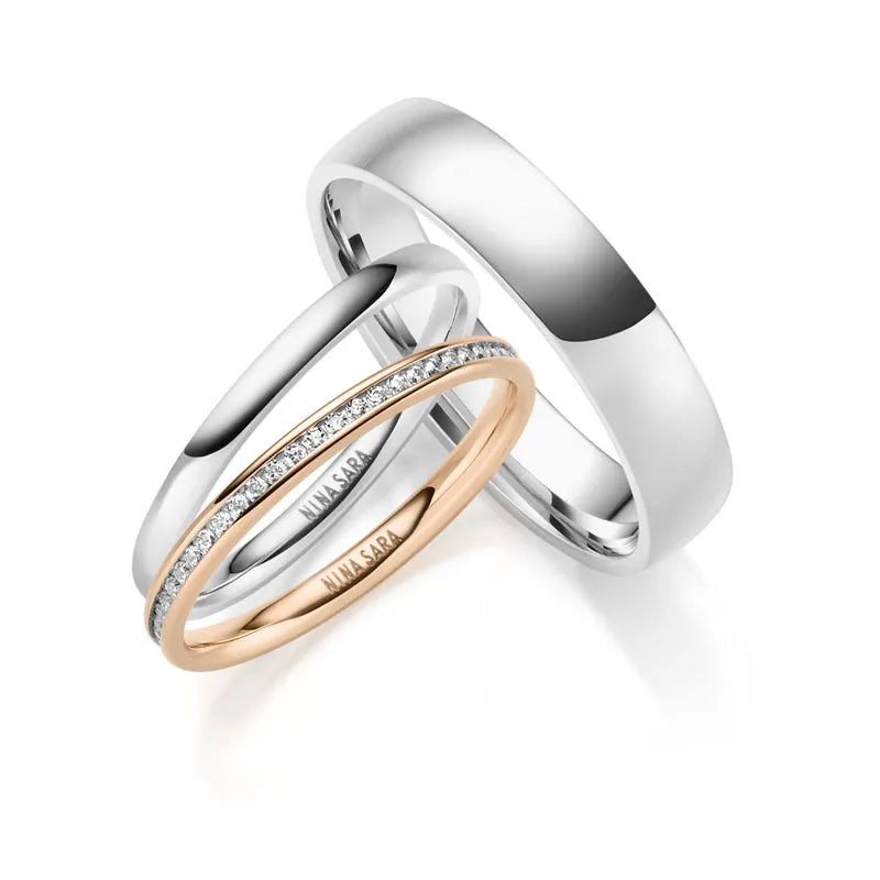 Edelstahlring mit zwei Beisteckringe