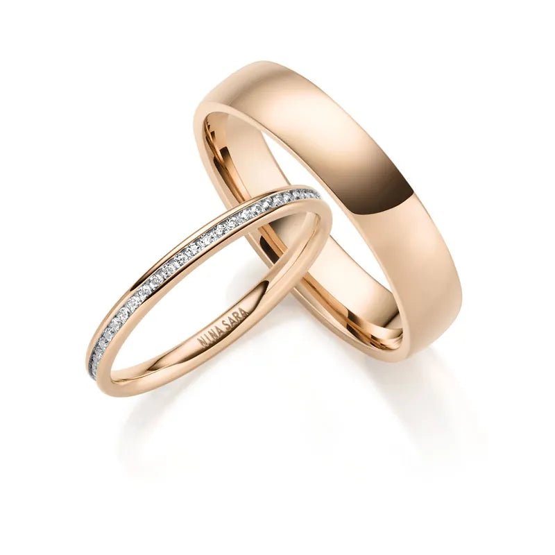 Edelstahlring mit einem Beisteckring Roségold