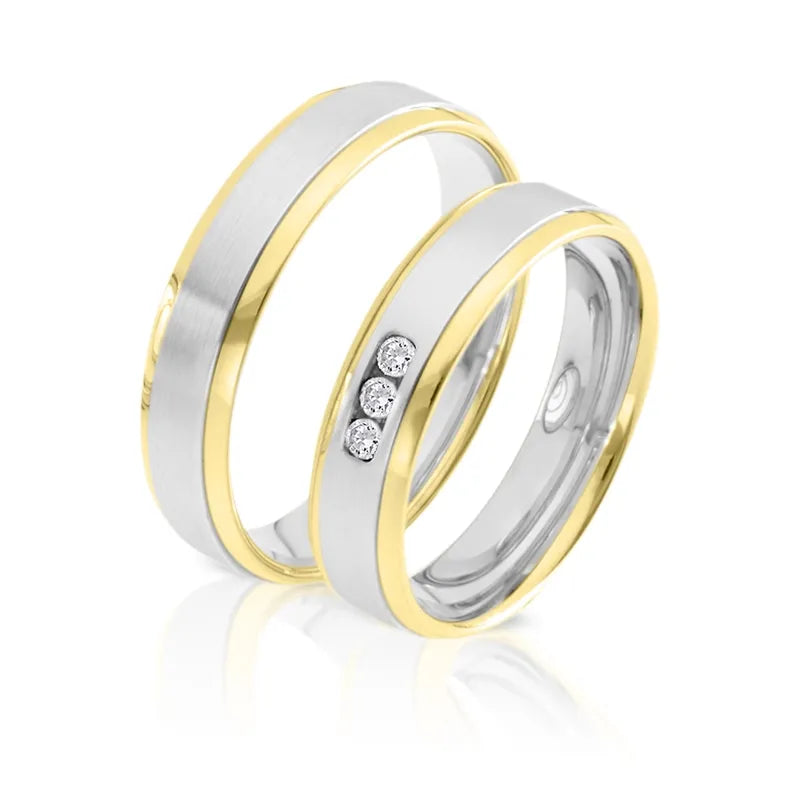 Trauringe Weißgold & Gelbgold