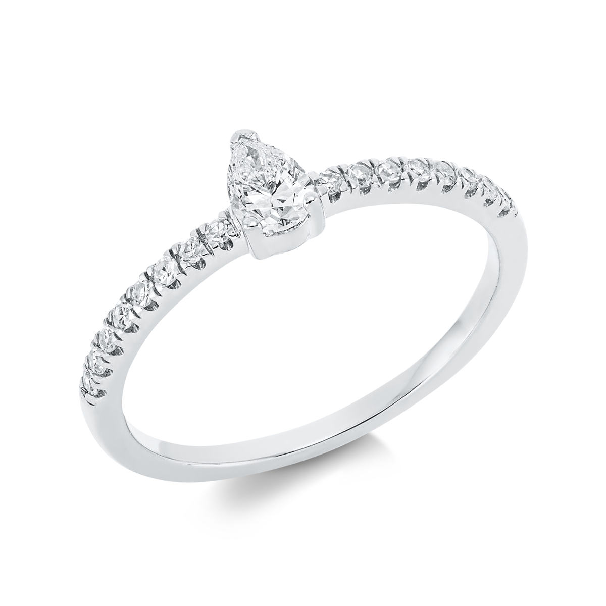 Ring 3er-Krappe 18 kt WG Tropfen