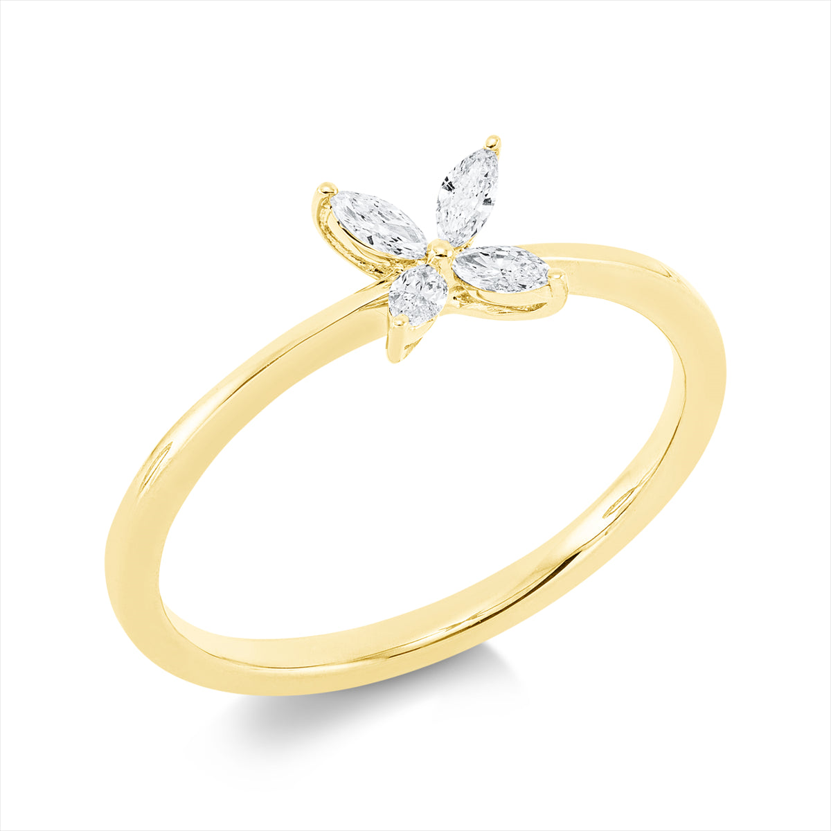 Ring 18 kt GG, Fassung rhodiniert