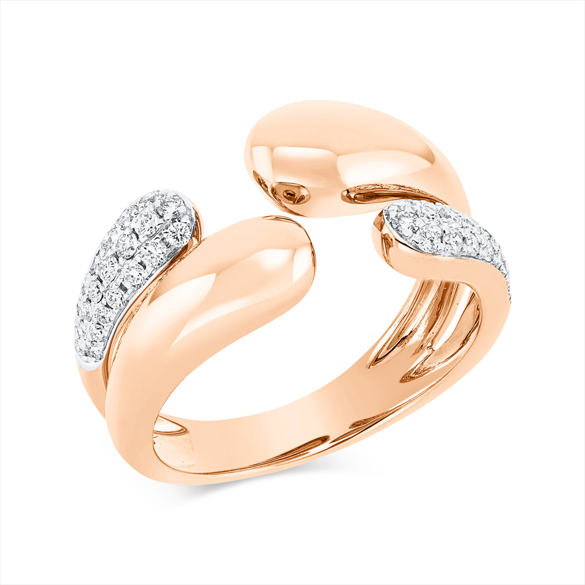 Ring 18 kt RG, Fassung rhodiniert
