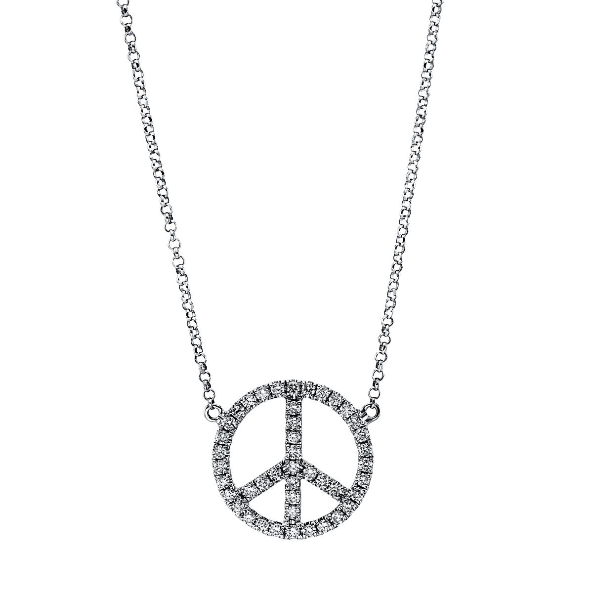 Collier 18 kt WG Peace