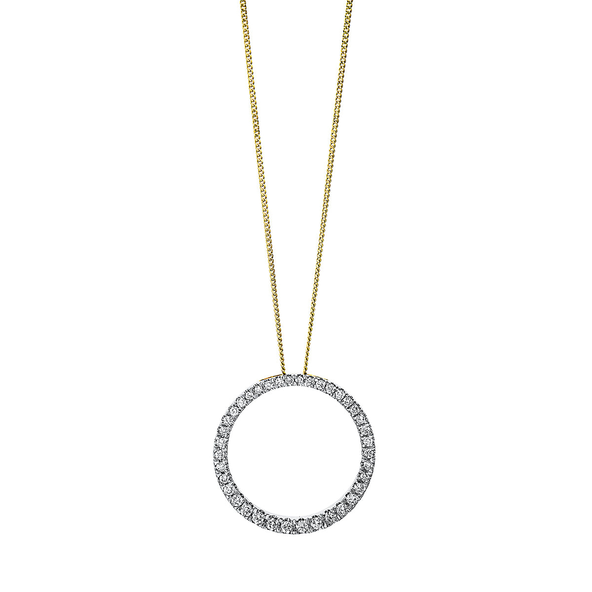 Collier 18 kt GG, Fassung rhodiniert