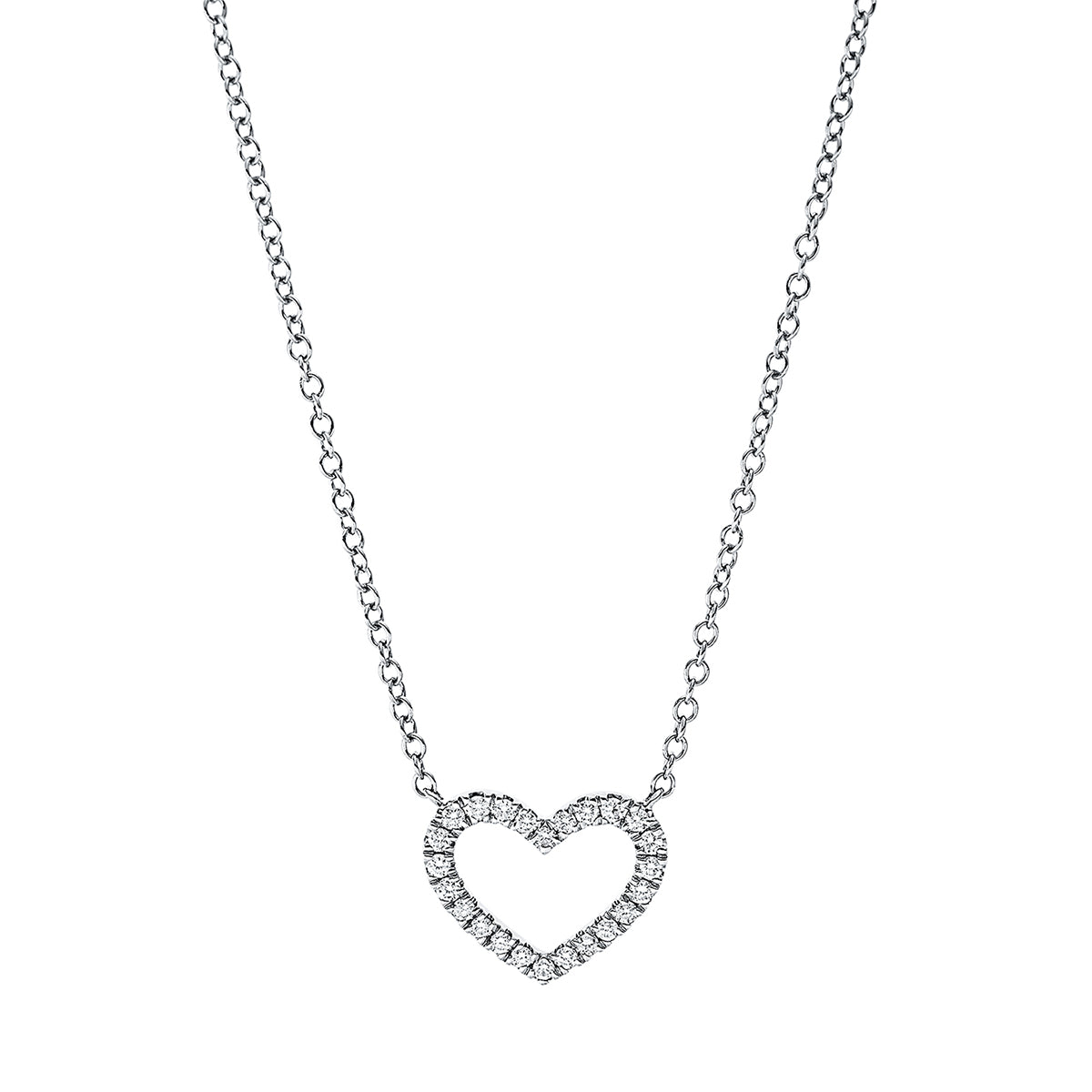 Collier 18 kt WG Herz