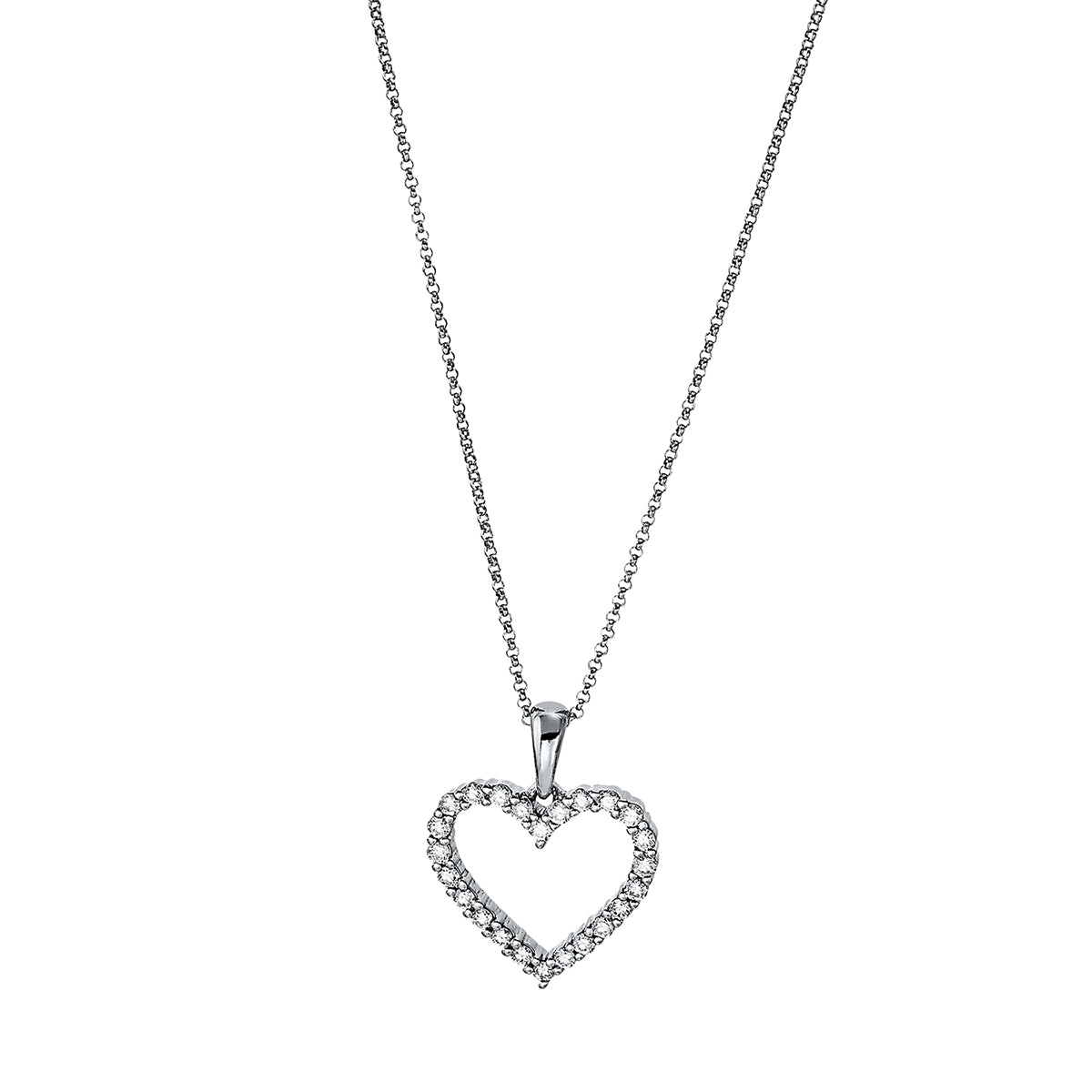 Collier 18 kt WG Herz