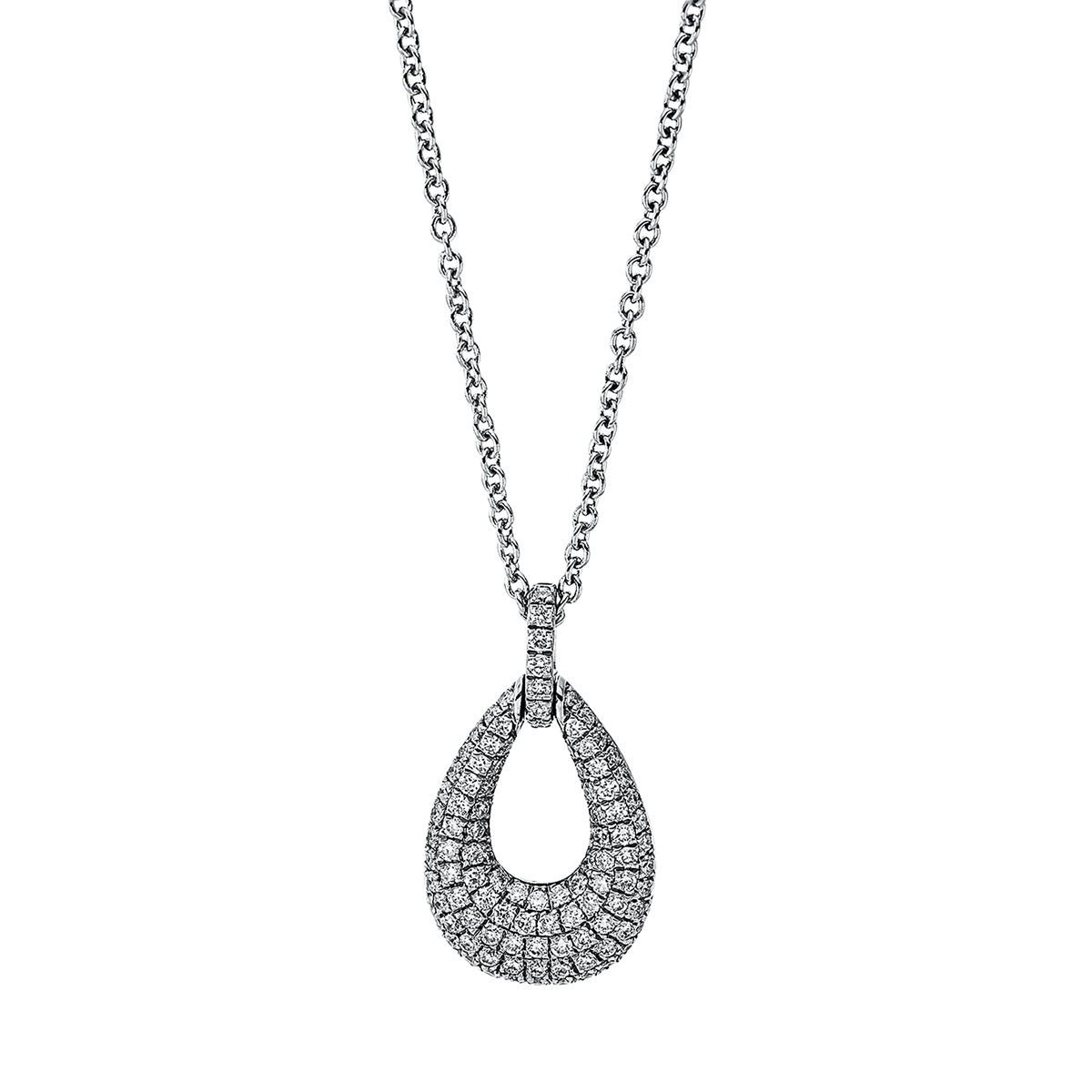 Collier 18 kt WG, mit ZÖ 40 cm + 42.5 cm