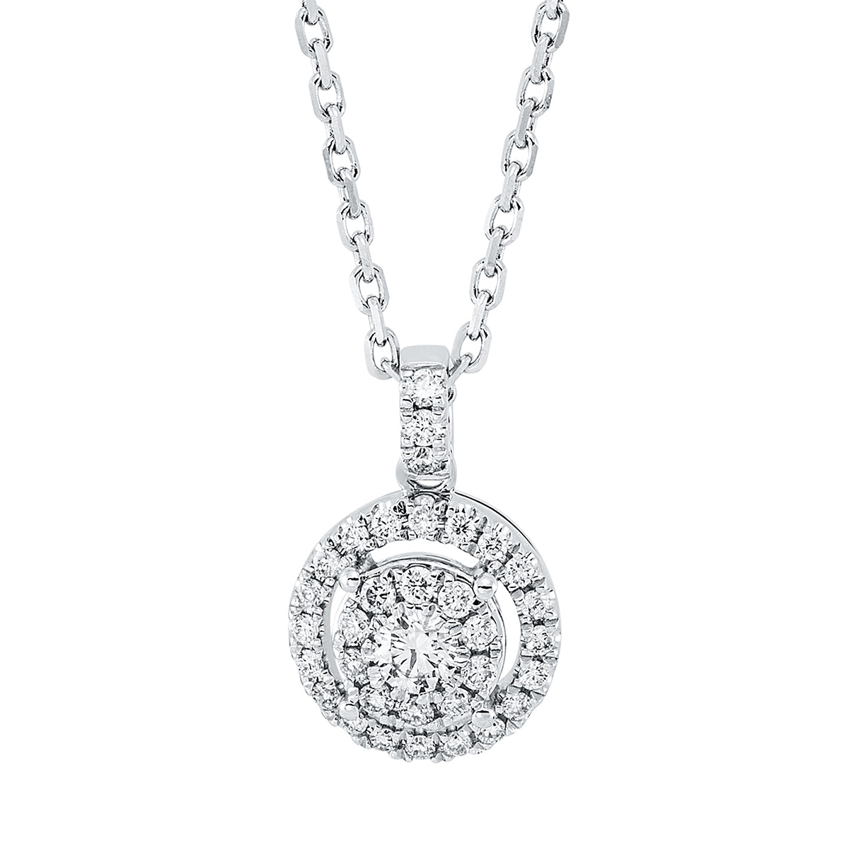Collier 18 kt WG, mit ZÖ 40 cm + 43 cm