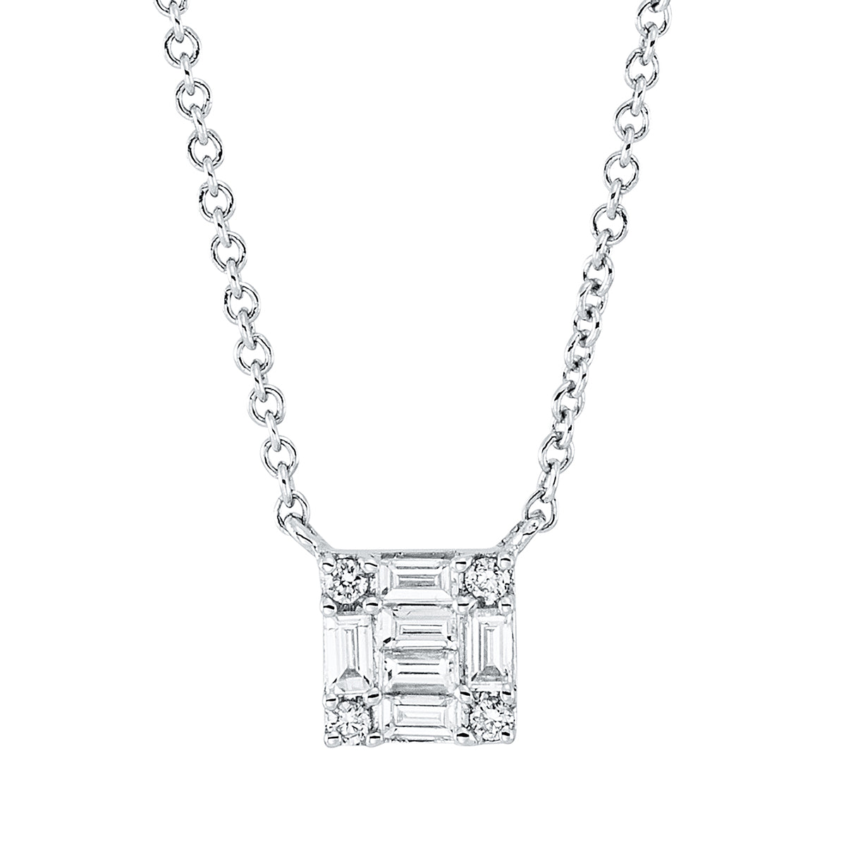 Collier 18 kt WG, mit ZÖ 40 cm + 43 cm
