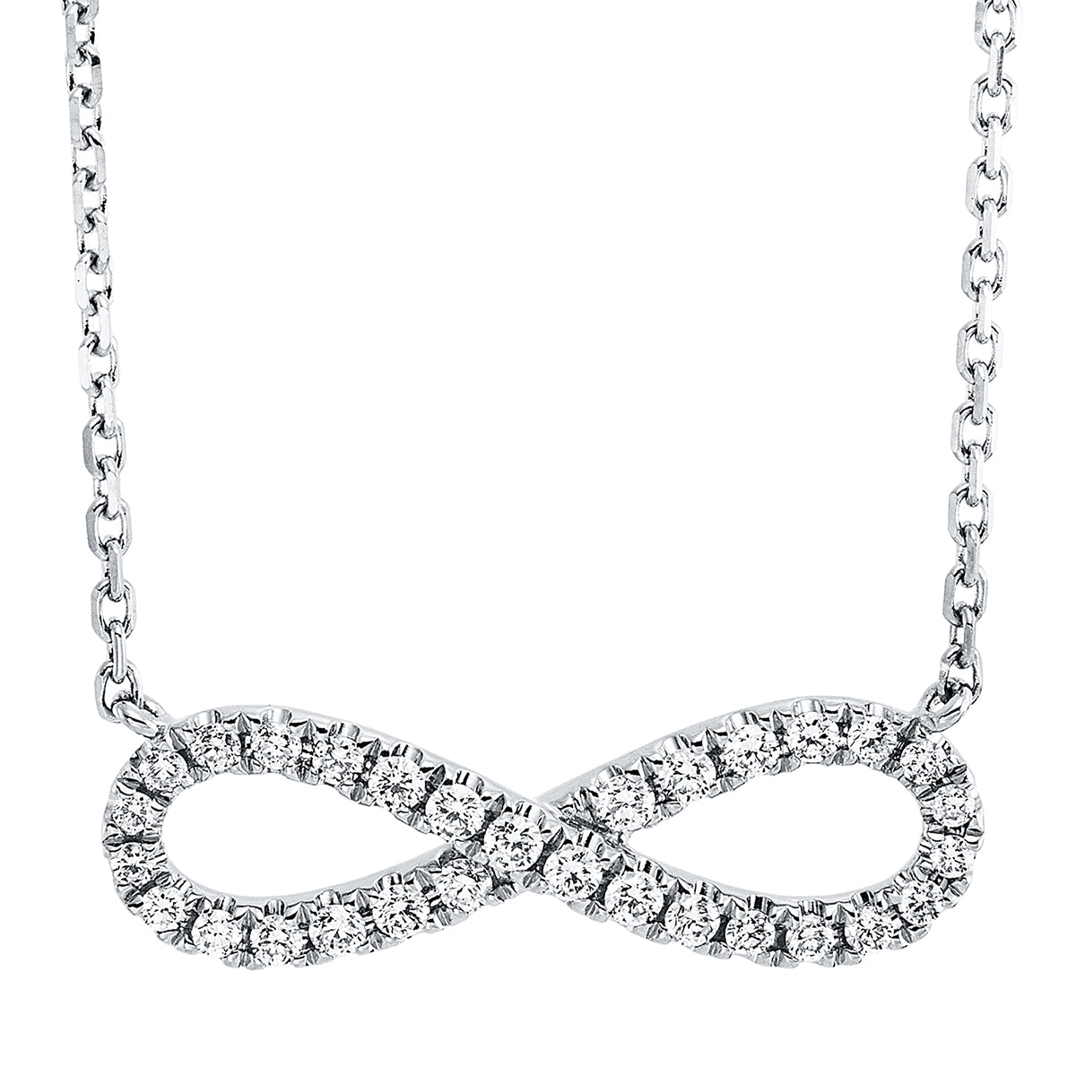 Collier 18 kt WG Infinity, mit ZÖ 40 cm + 43 cm