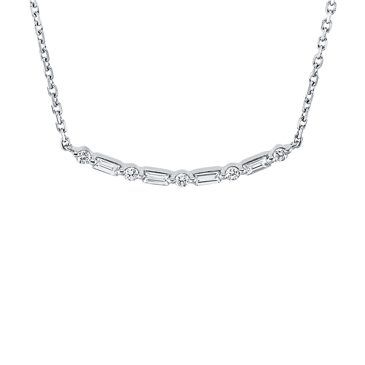 Collier 18 kt WG, mit ZÖ 40 cm + 43 cm