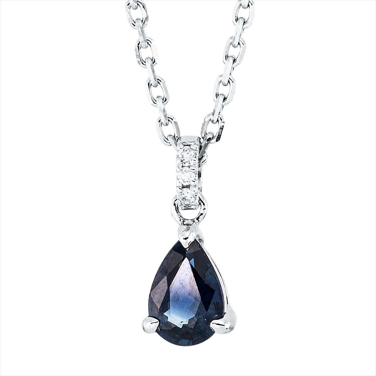 Collier 18 kt WG, mit ZÖ 40 cm + 43 cm