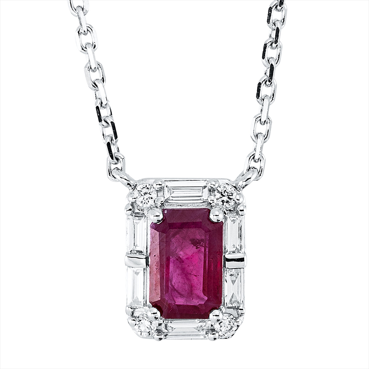 Collier 18 kt WG, mit ZÖ 40 cm + 43 cm