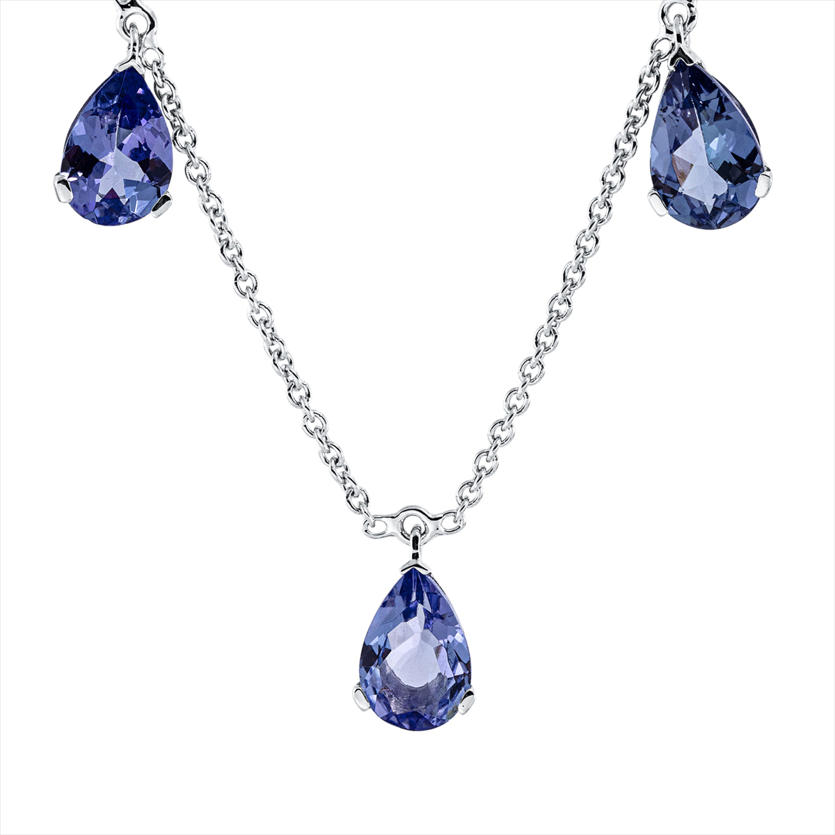 Collier 18 kt WG, mit ZÖ 42 cm