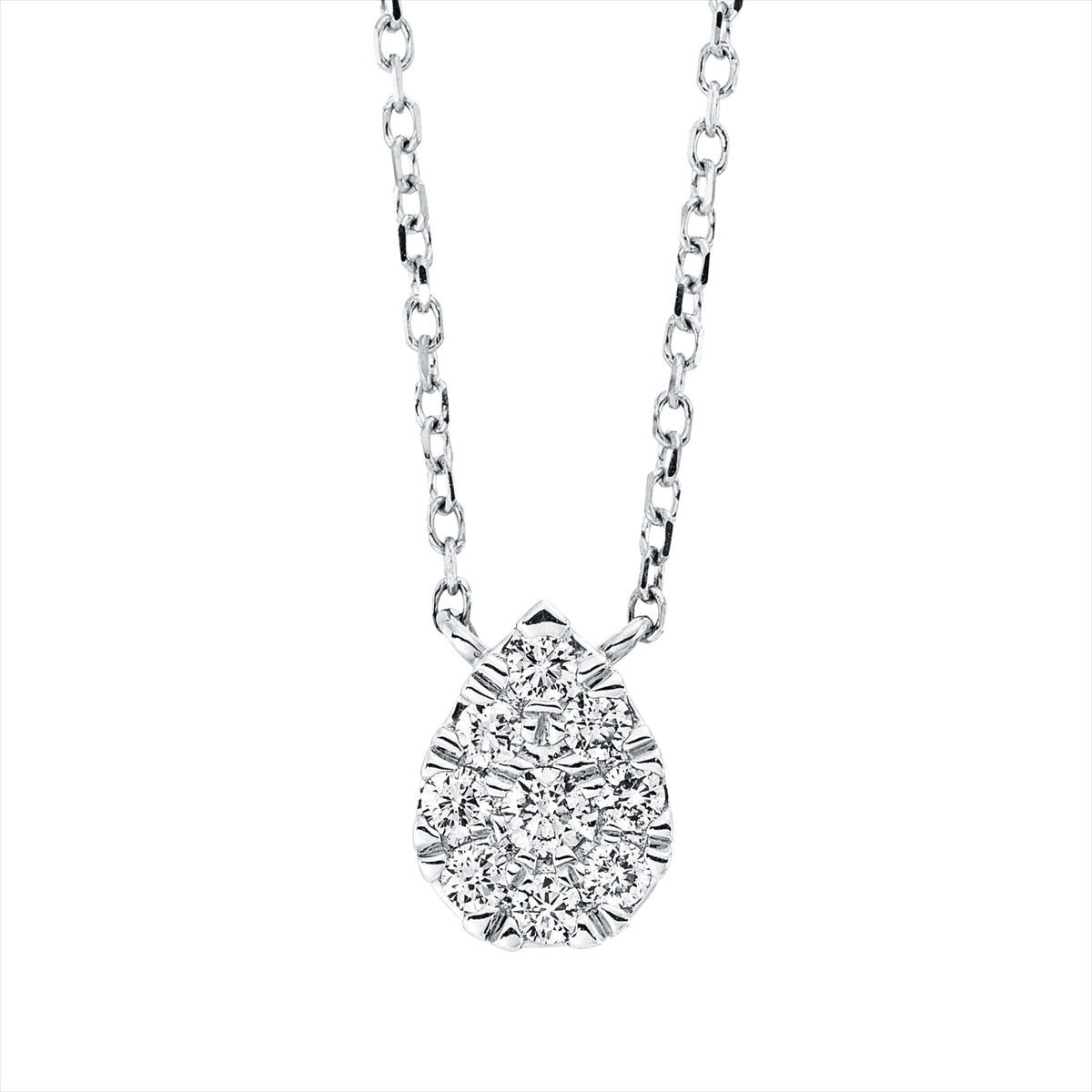 Collier 18 kt WG, mit ZÖ 40 cm + 42 cm
