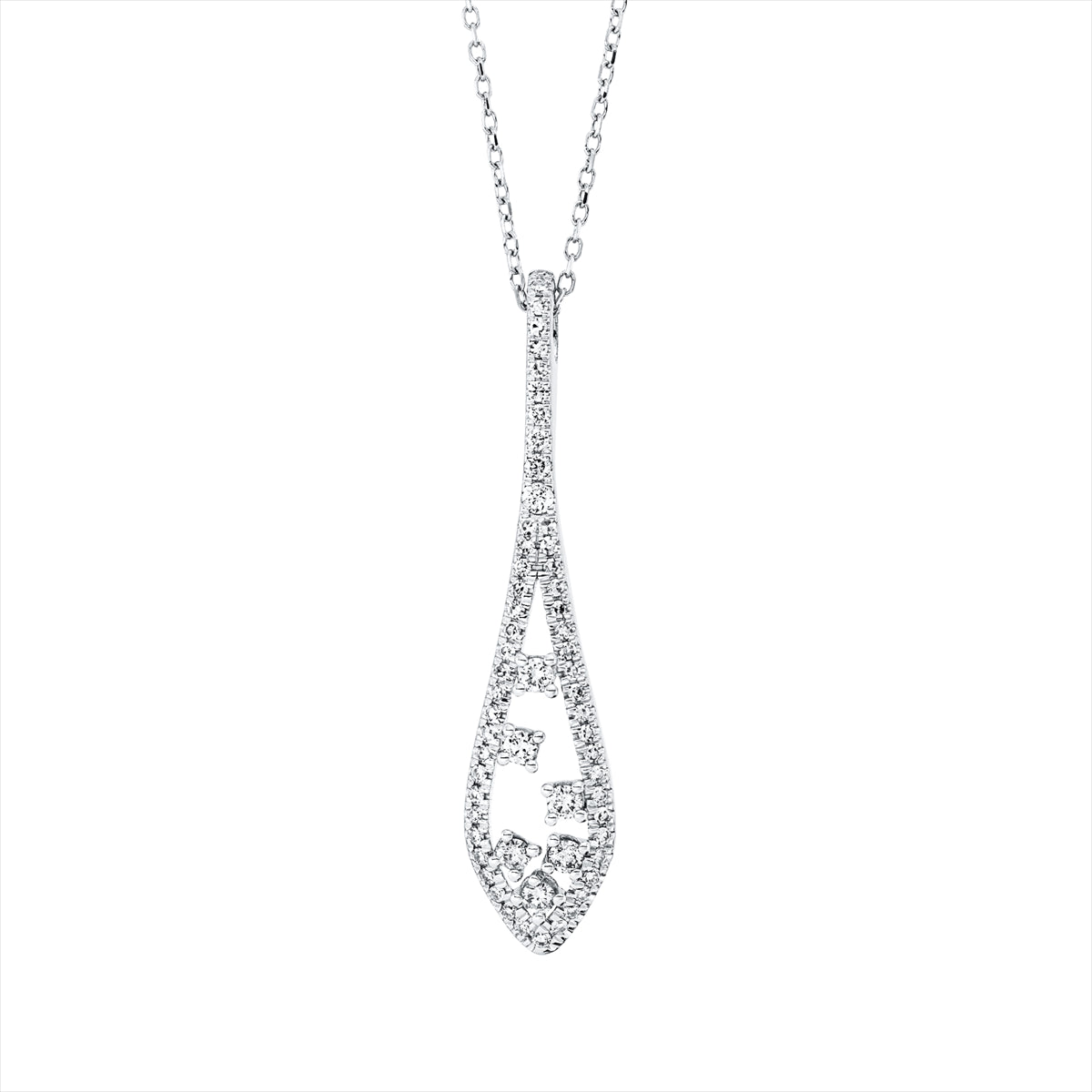 Collier 18 kt WG, mit ZÖ 40 cm + 42 cm