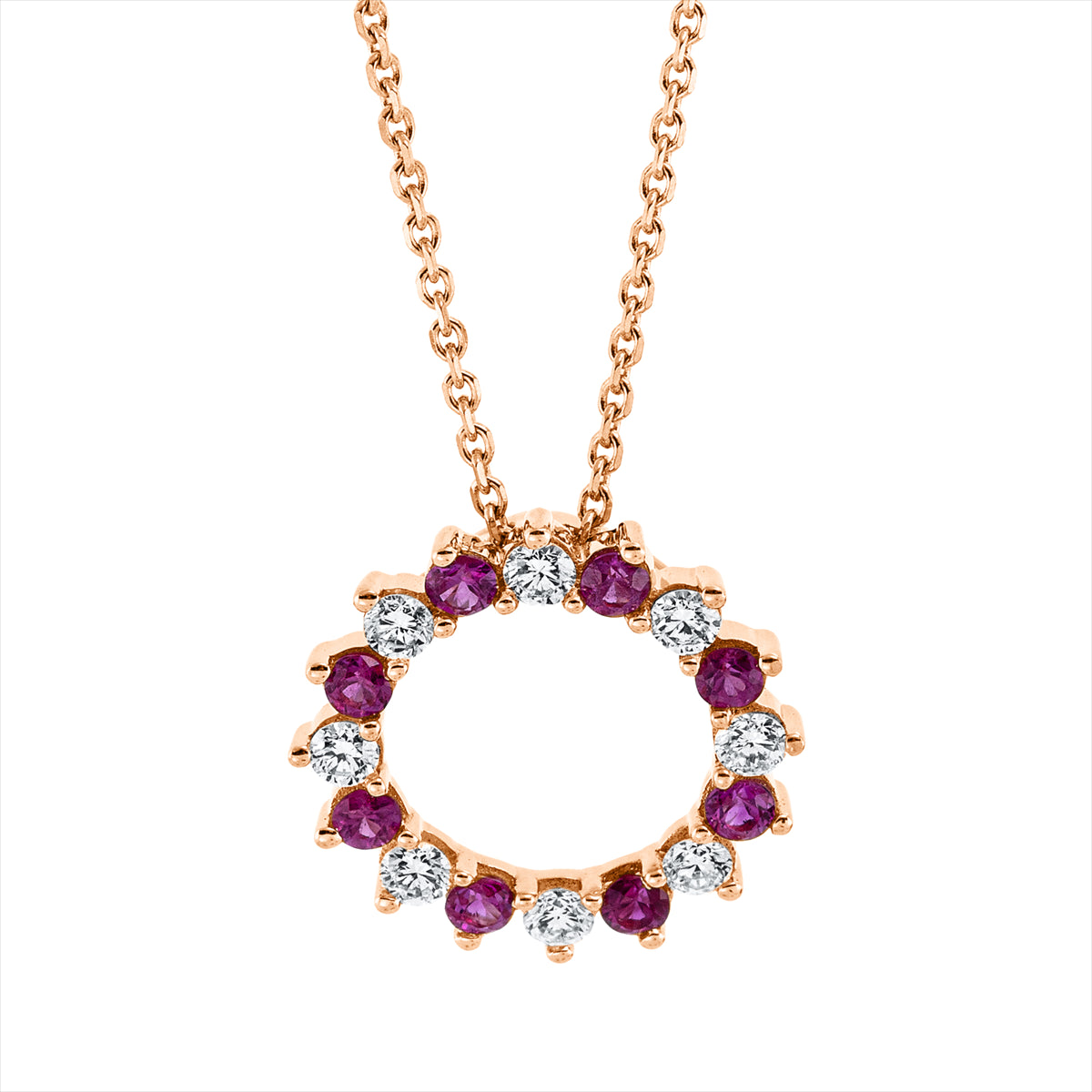 Collier 18 kt RG, mit ZÖ 40 cm + 42 cm