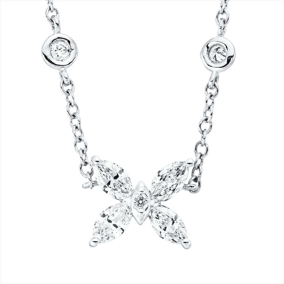 Collier 18 kt WG, mit ZÖ 42 cm