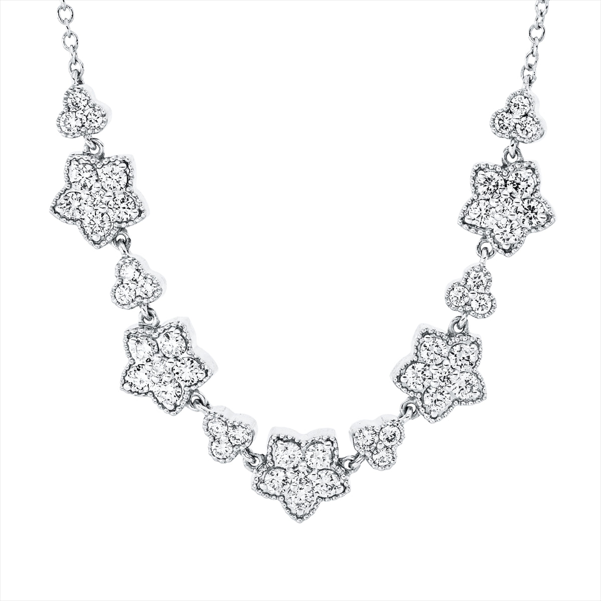 Collier 18 kt WG, mit ZÖ 42 cm