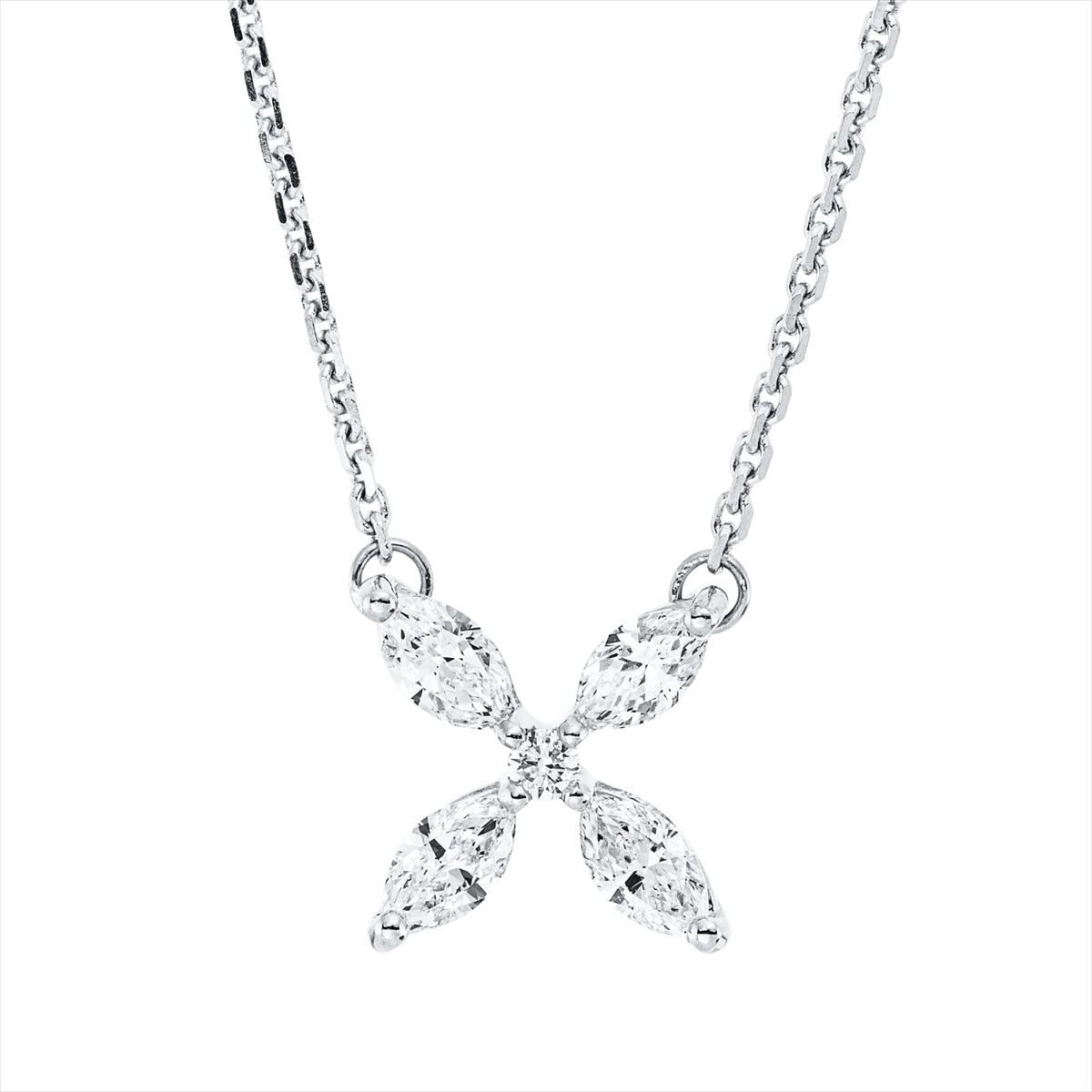 Collier 18 kt WG, mit ZÖ 42 cm
