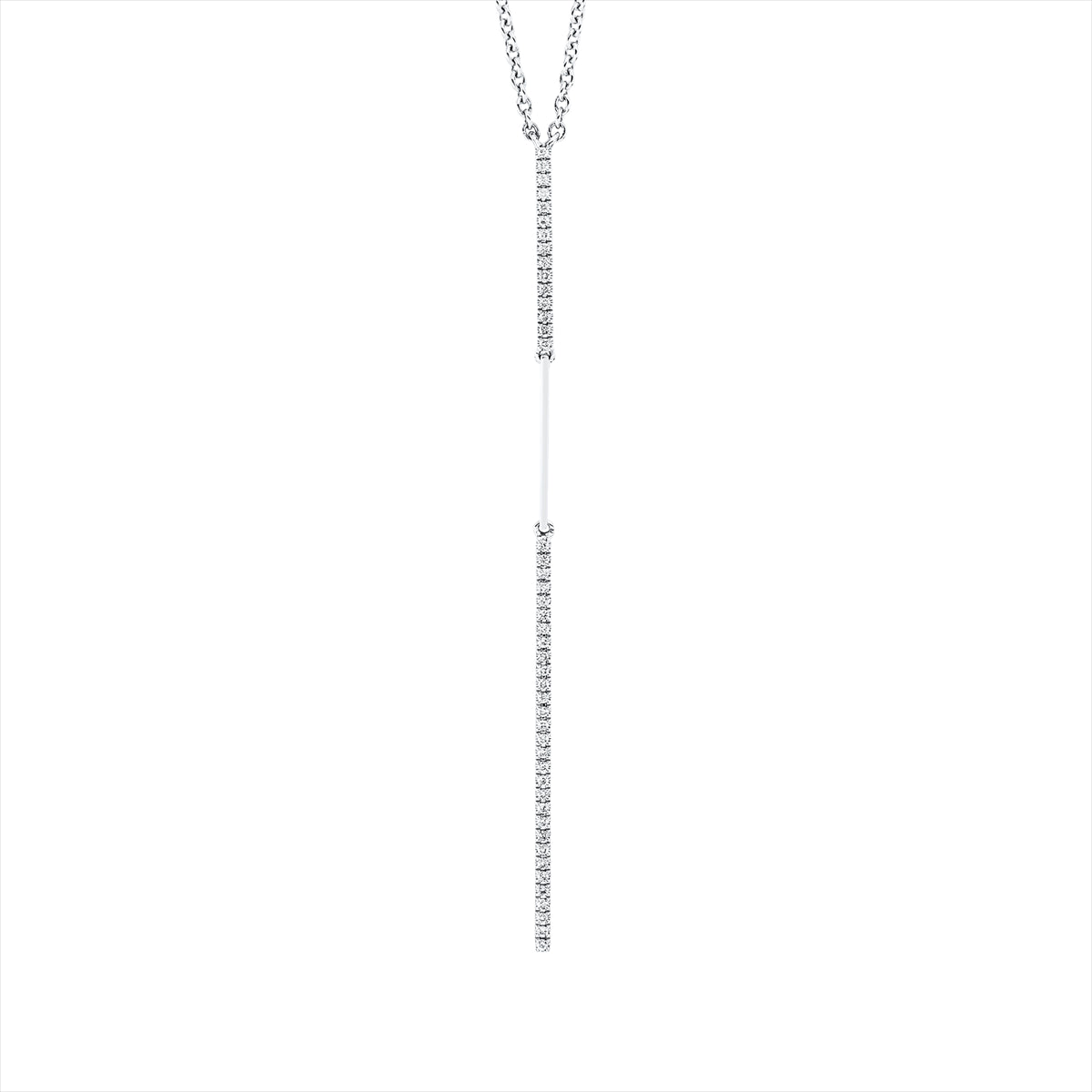 Collier 18 kt WG, mit ZÖ 40 cm + 43 cm