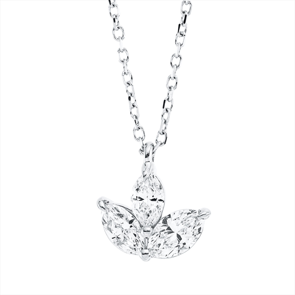 Collier 18 kt WG, mit ZÖ 40 cm + 42 cm